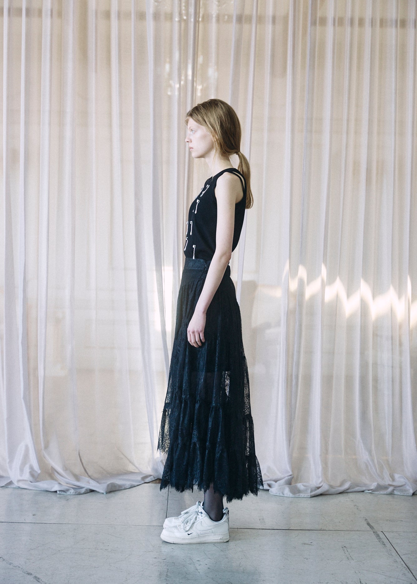 スカート sharespirit lace skirt Asymmetric Lace Skirt