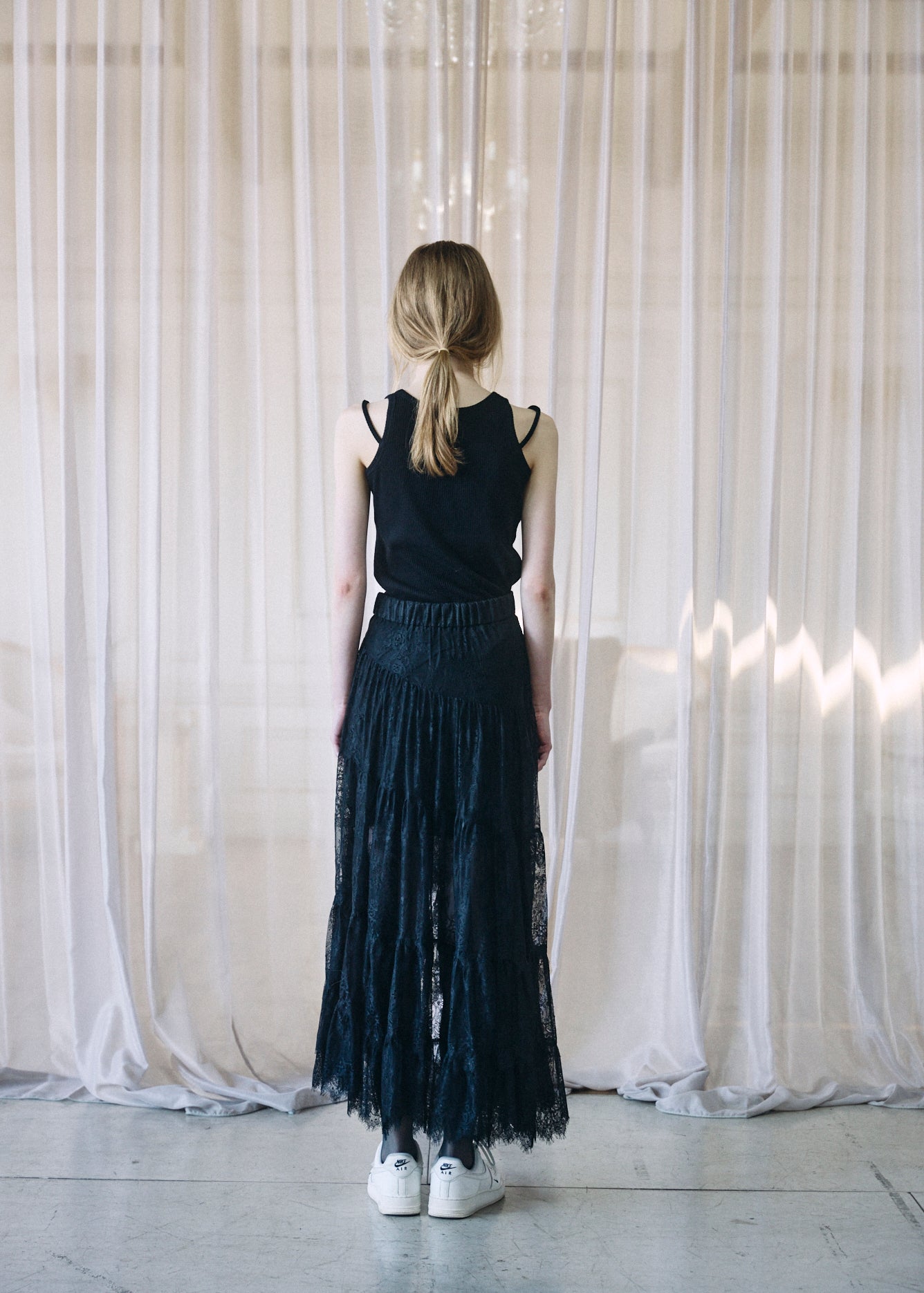 Asymmetric Lace Skirt