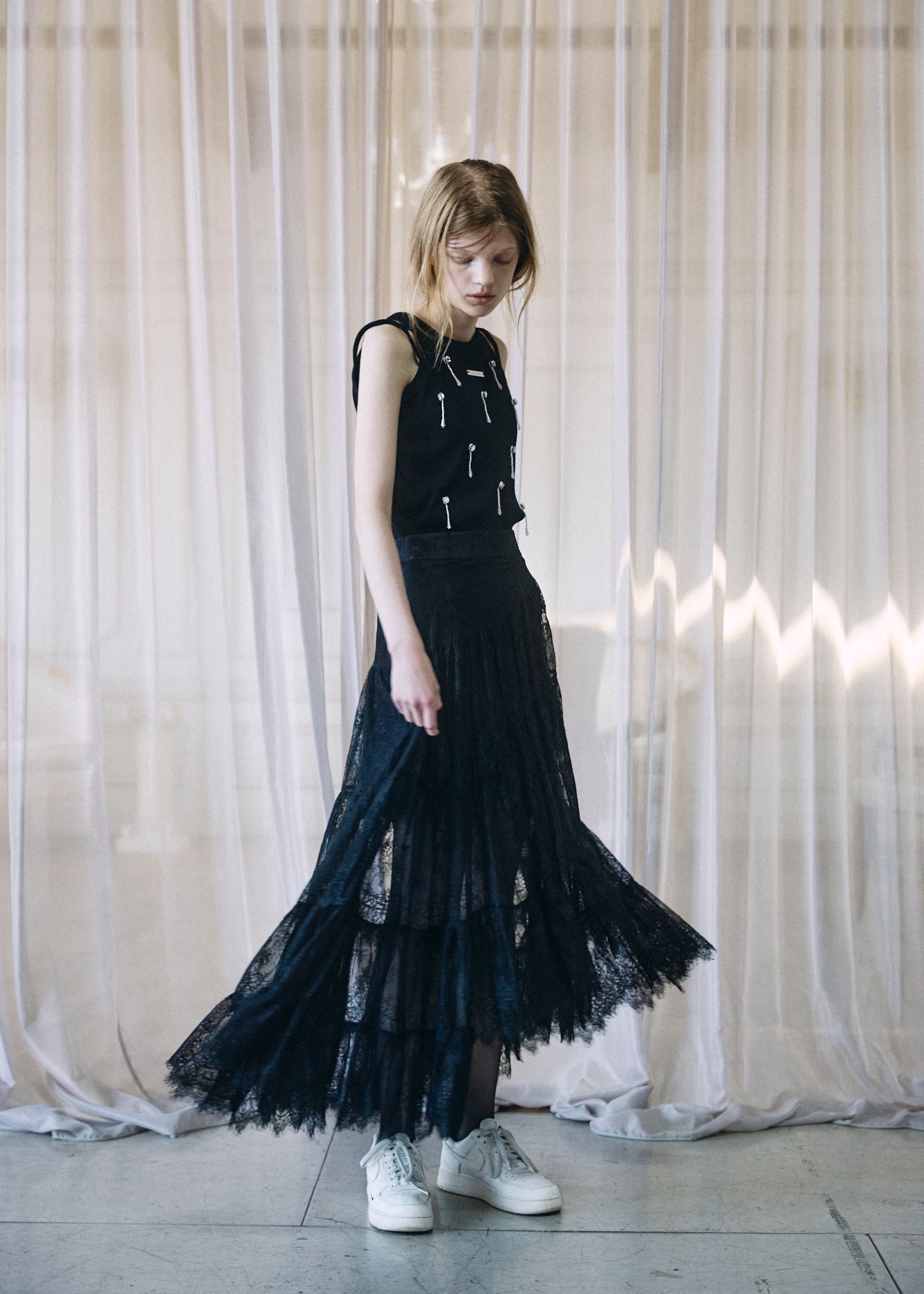 Asymmetric Lace Skirt