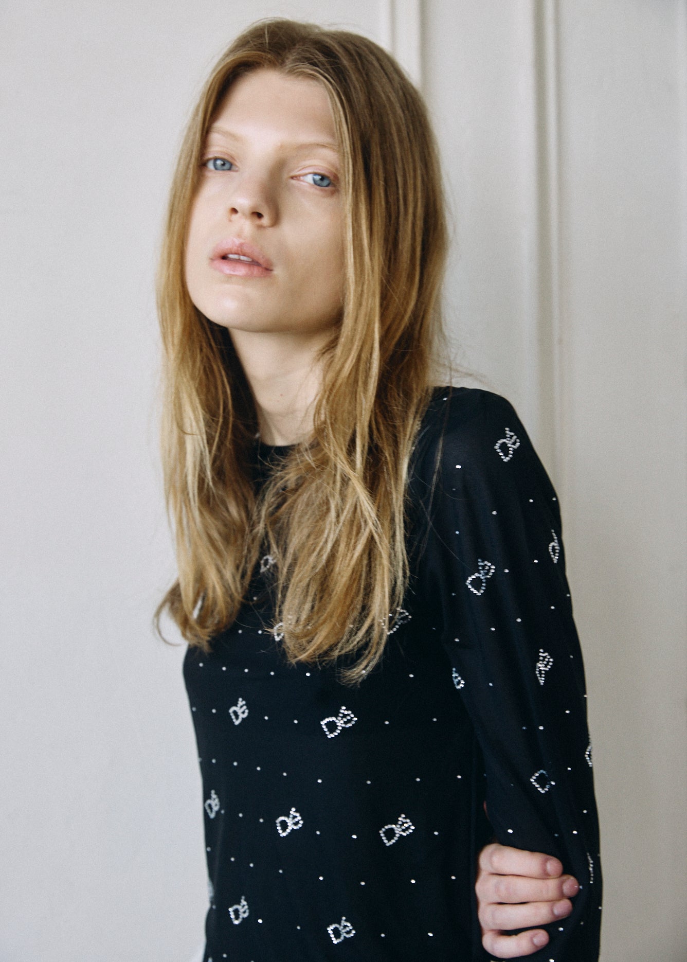 【予約商品】Crystal Logo Sheer Top
