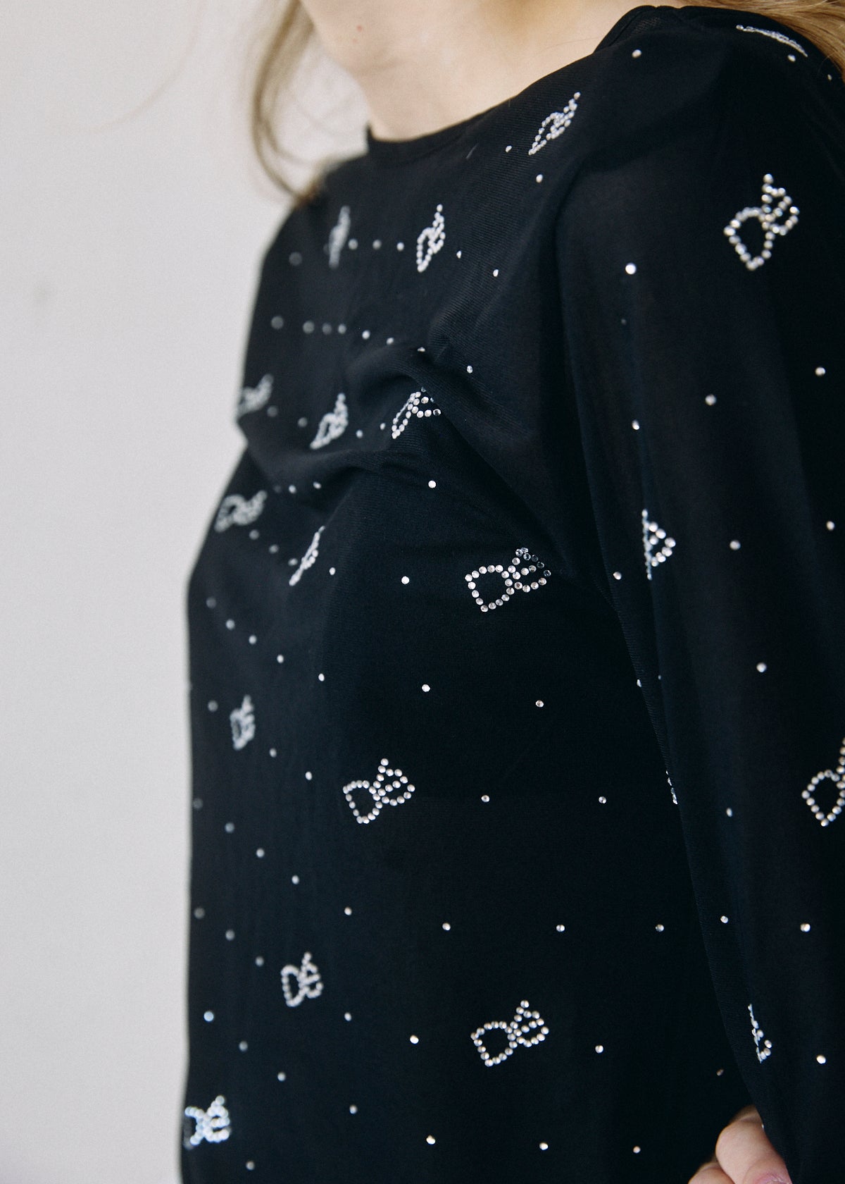 【予約商品】Crystal Logo Sheer Top