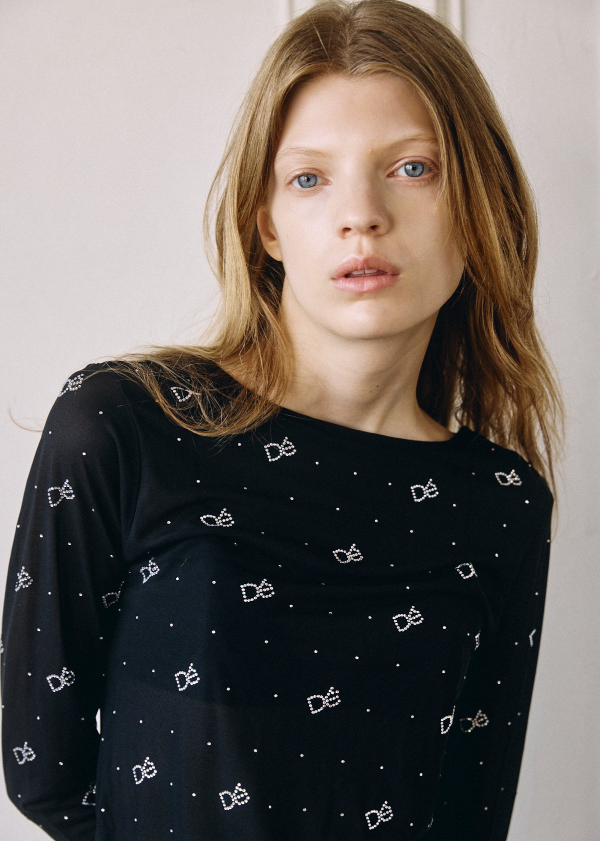 【予約商品】Crystal Logo Sheer Top