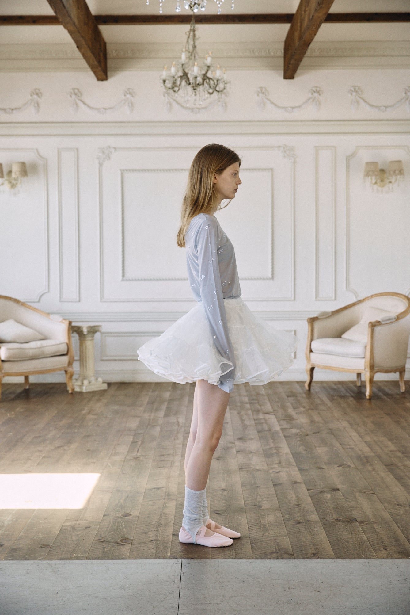 【予約商品】Crystal Logo Sheer Top