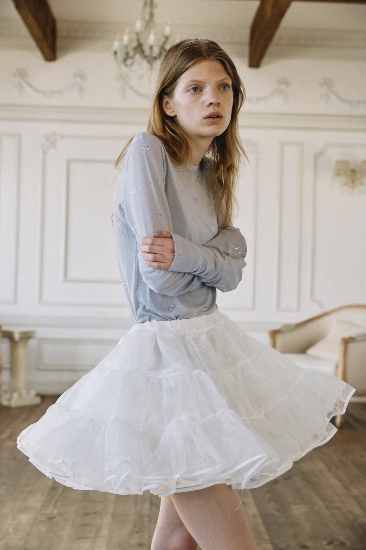 【予約商品】Crystal Logo Sheer Top