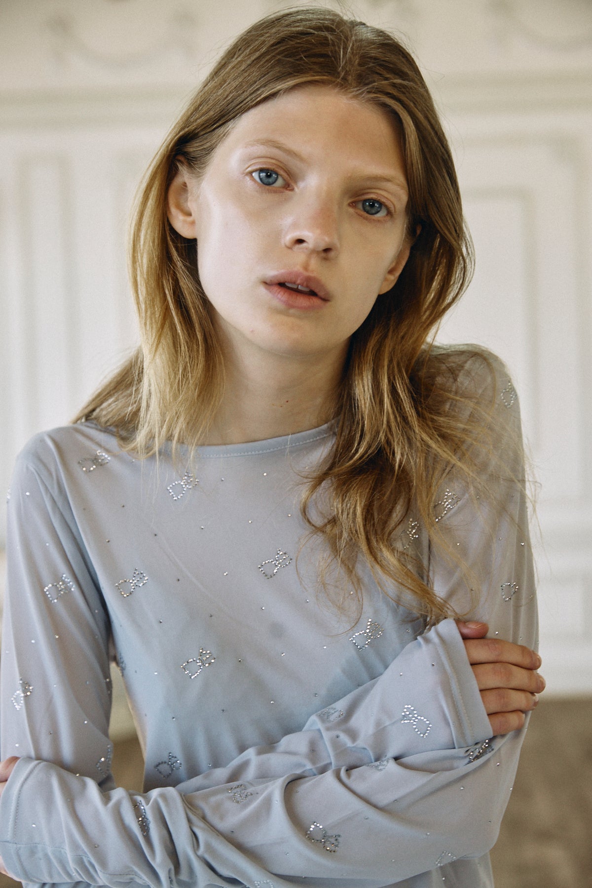 【予約商品】Crystal Logo Sheer Top