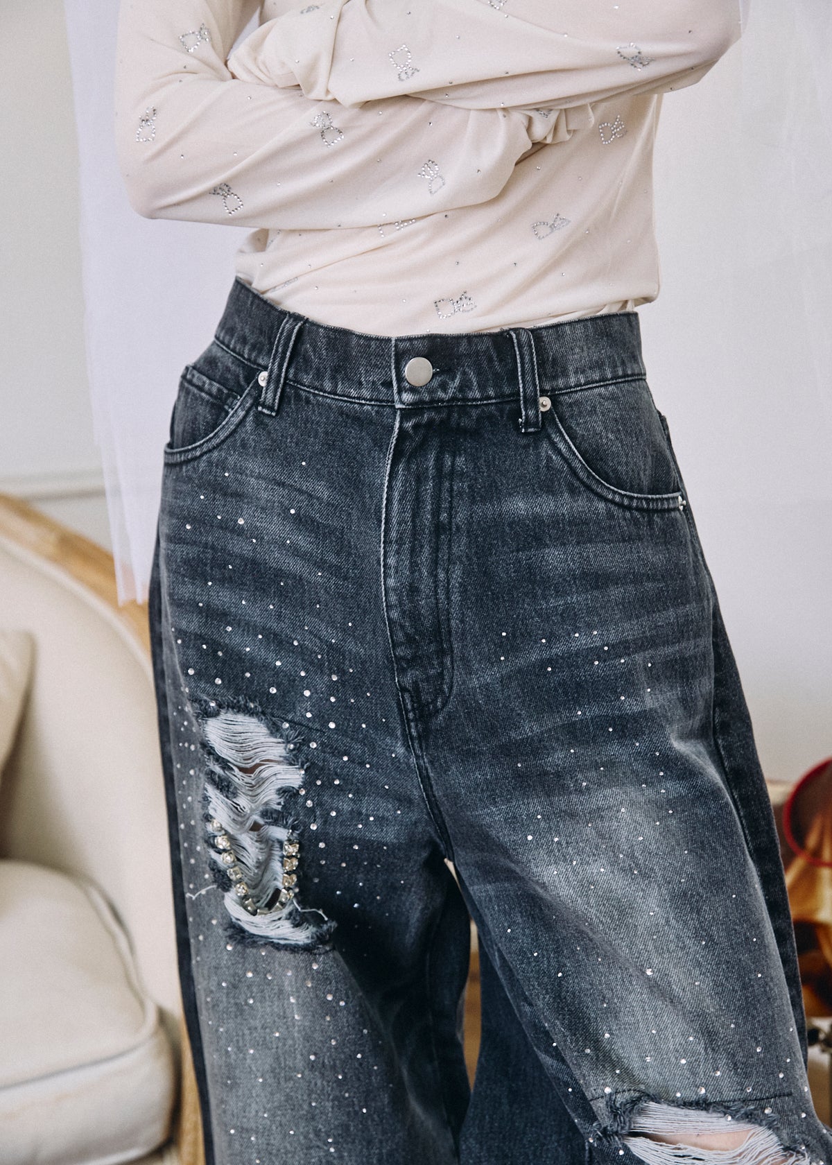 【予約商品】Bijou Damaged Denim