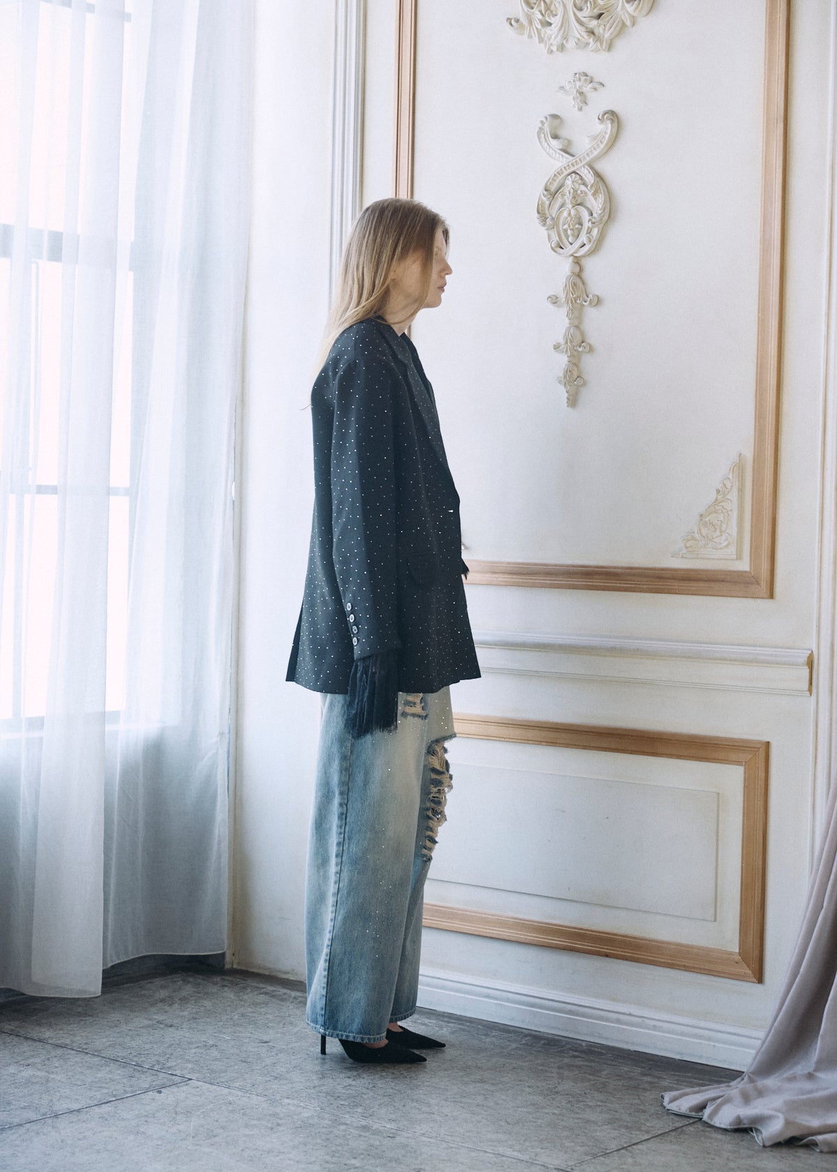 【予約商品】2WAY Bijou Lace Jacket