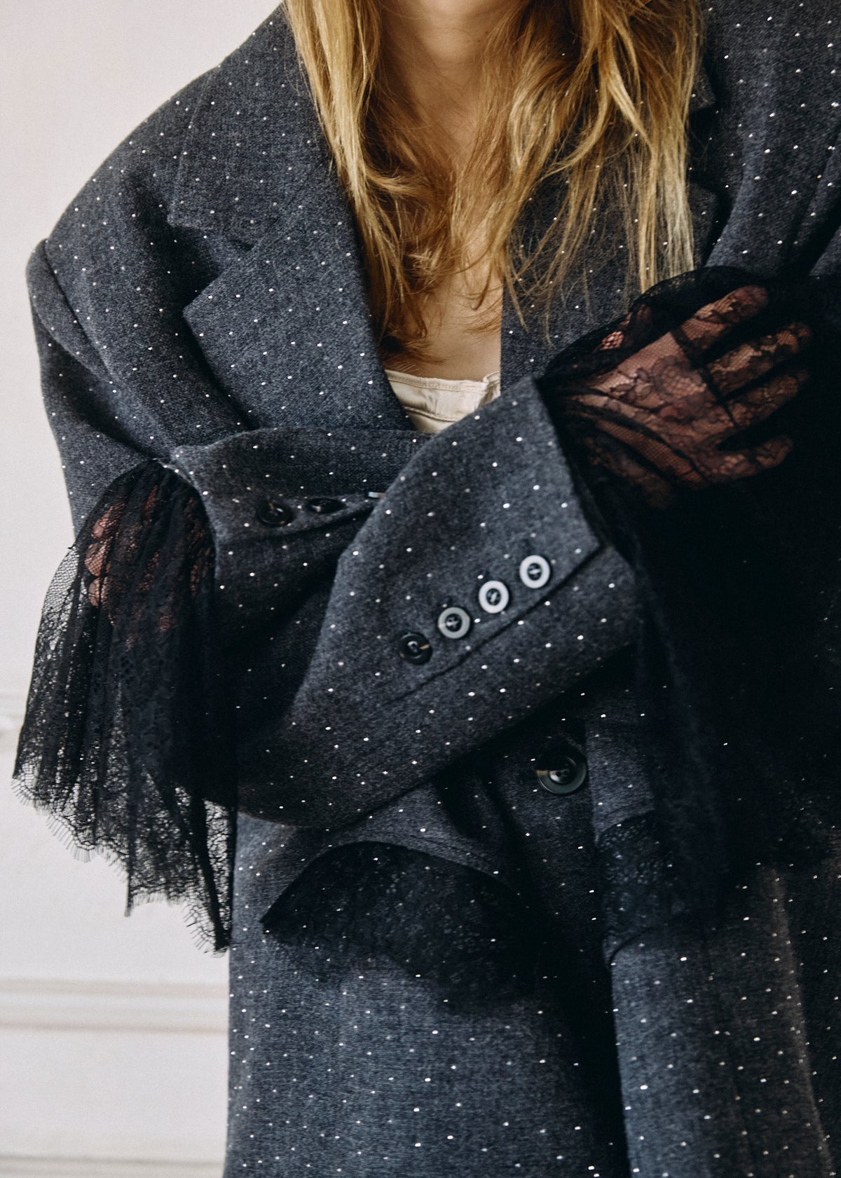【予約商品】2WAY Bijou Lace Jacket