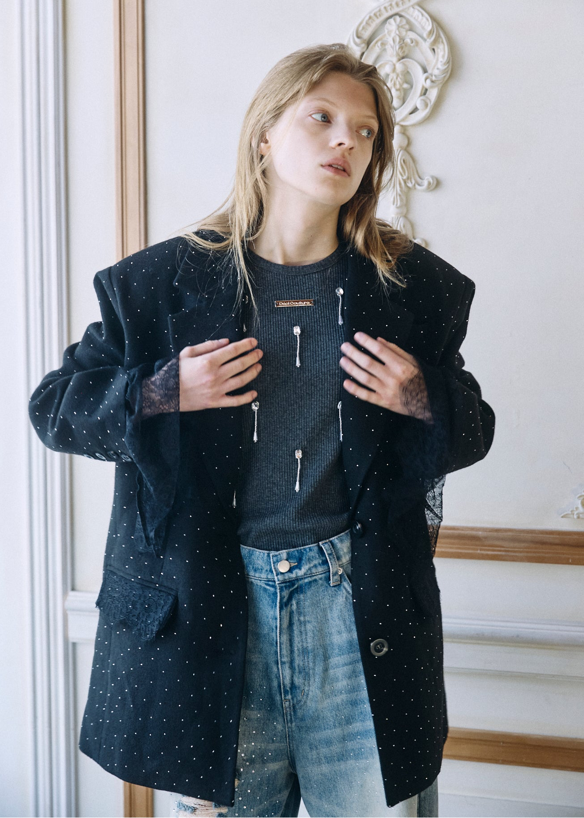 【予約商品】2WAY Bijou Lace Jacket