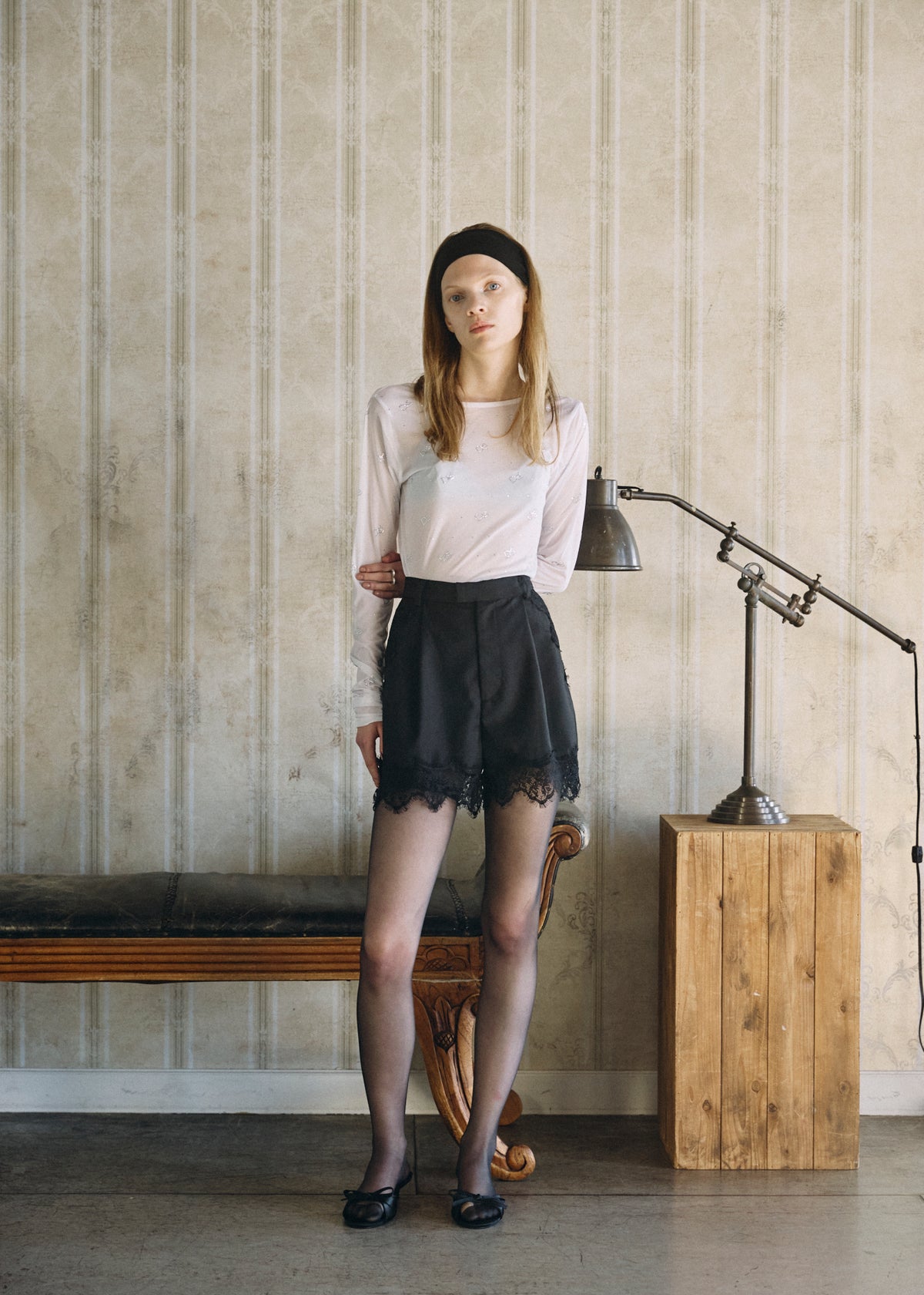 【予約商品】Crystal Logo Sheer Top