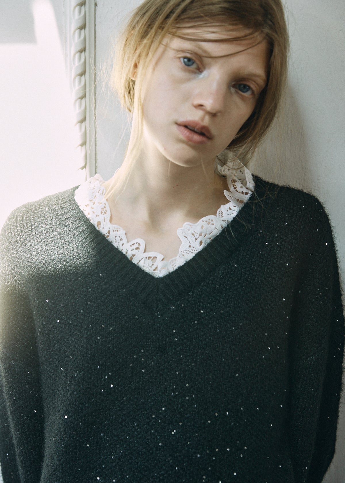 【予約商品】Lace Sparkle Oversized Knit