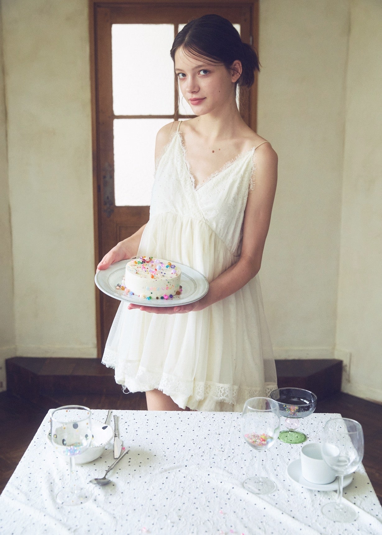 Stone Damage Balloon Dress