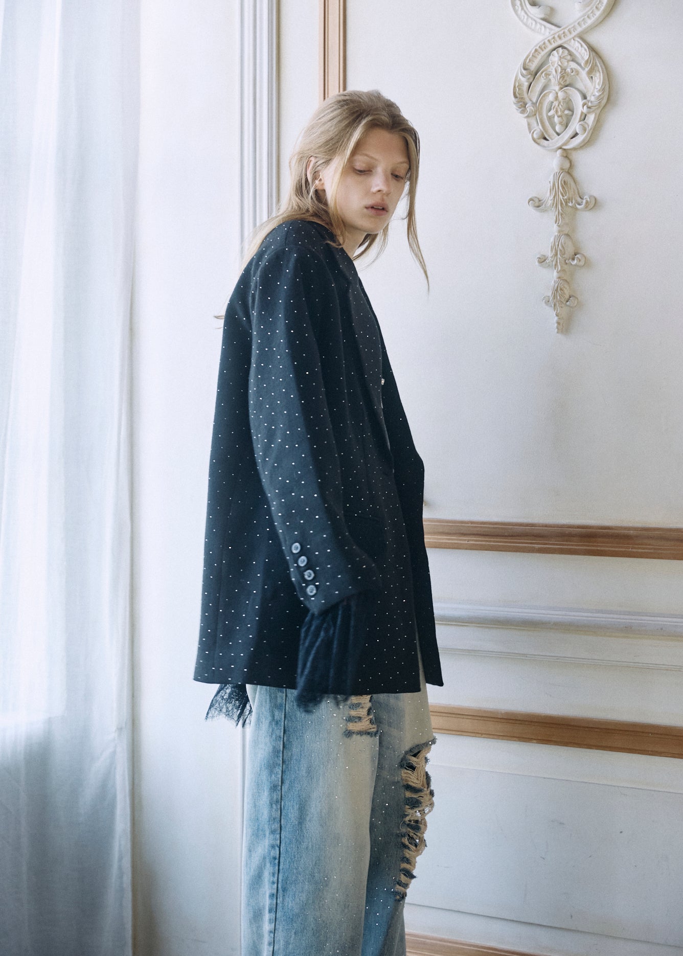 【予約商品】2WAY Bijou Lace Jacket