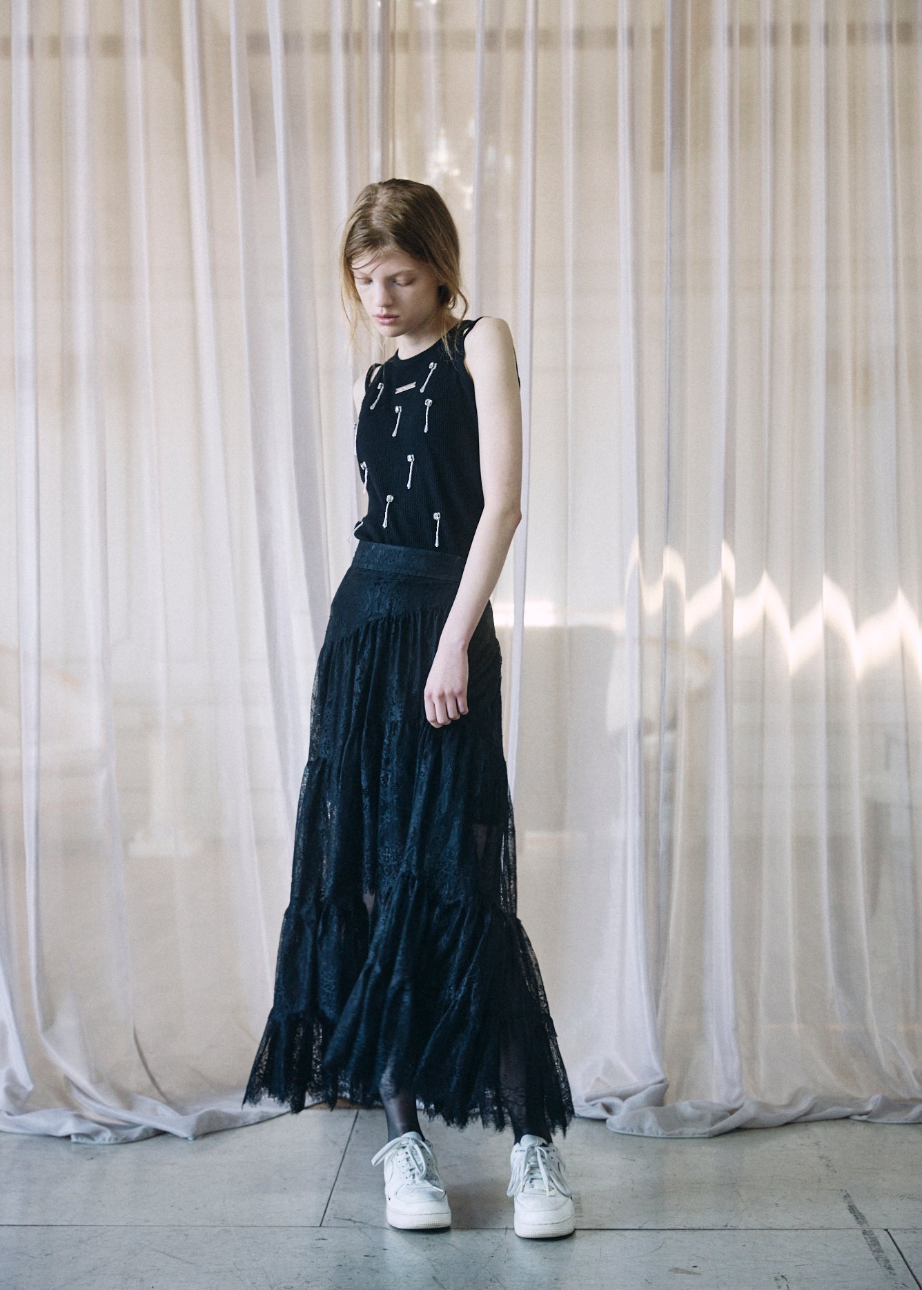 Asymmetric Lace Skirt