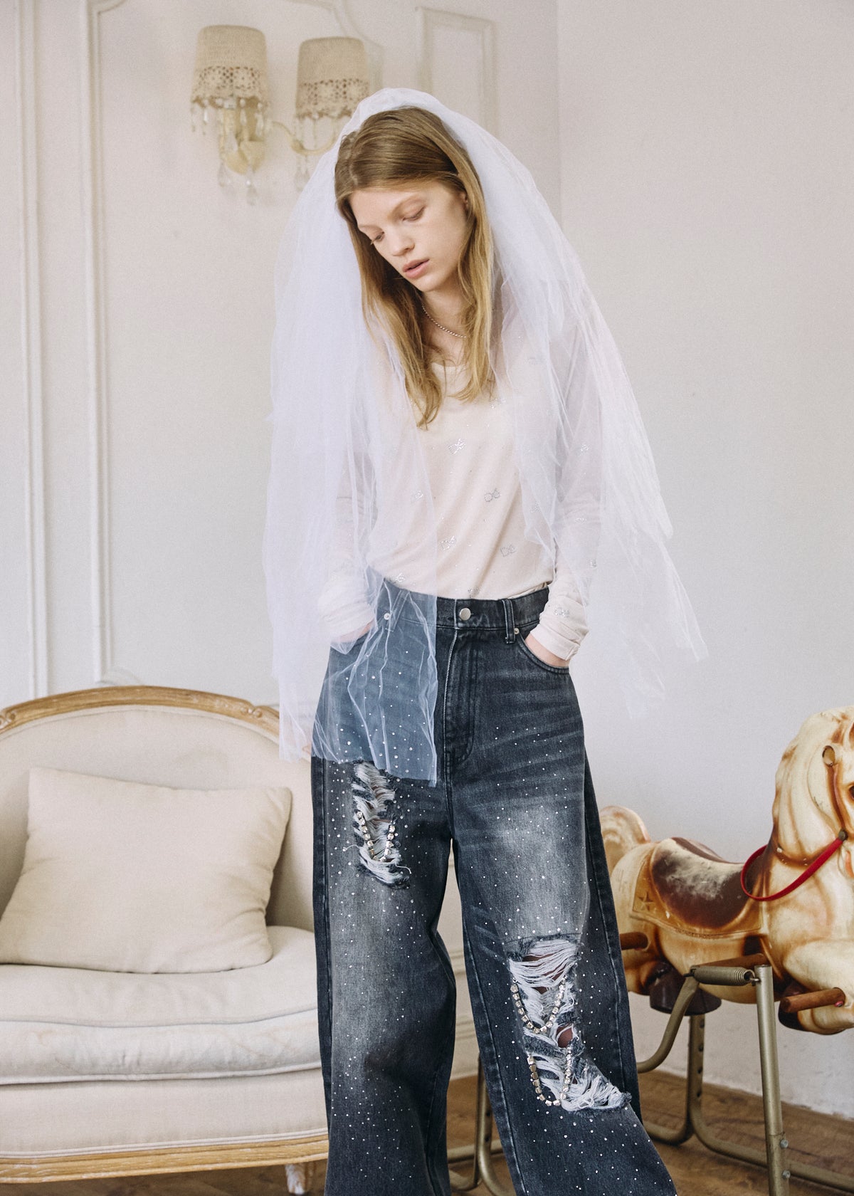 【予約商品】Bijou Damaged Denim