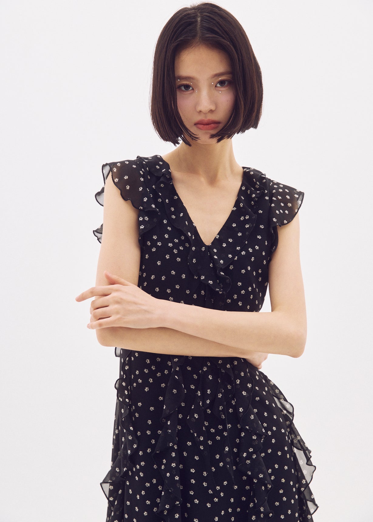 Déci Couture FLOWER RUFFLE DRESS デシクチュール Flower Ruffle Dress