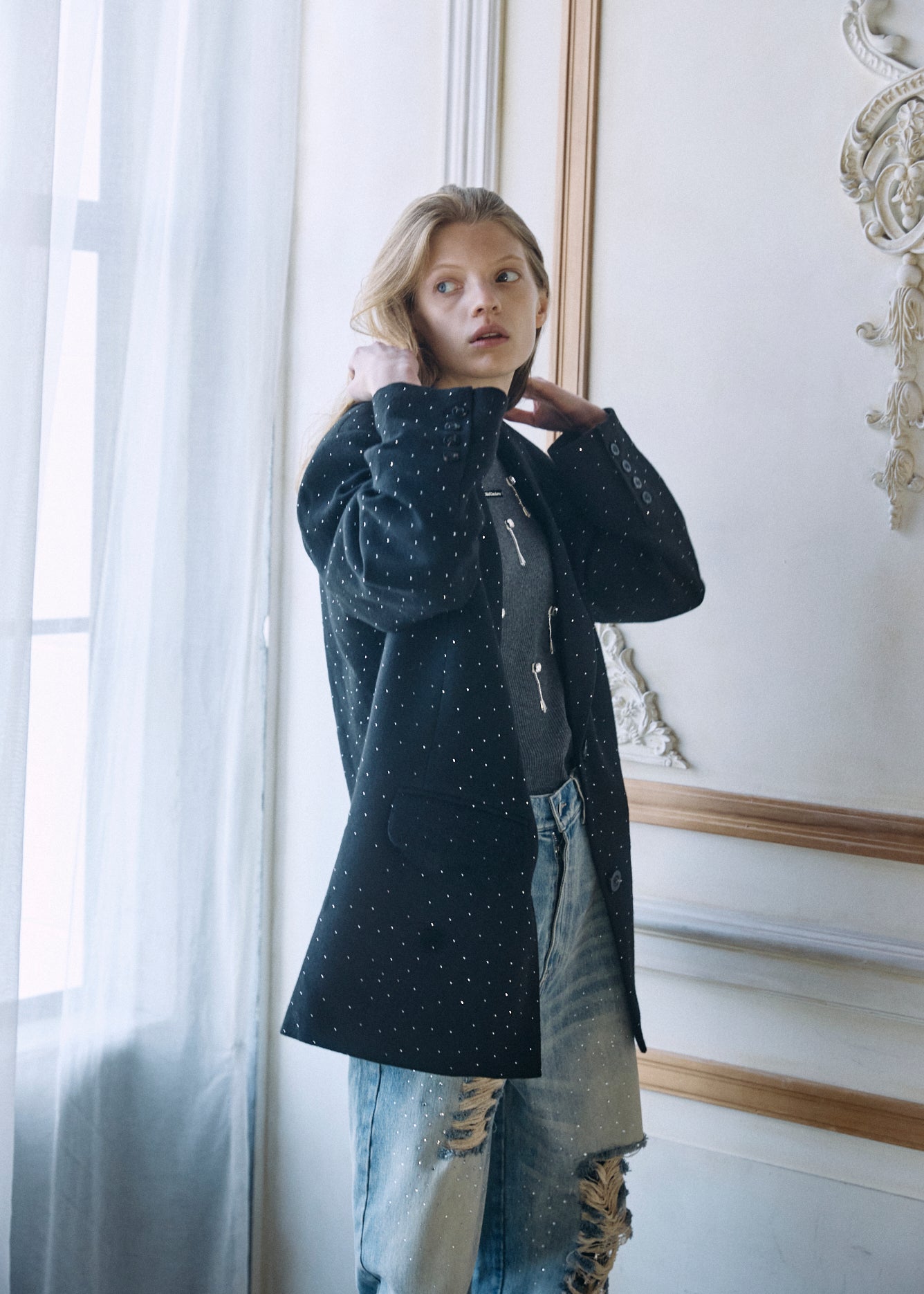 【予約商品】2WAY Bijou Lace Jacket