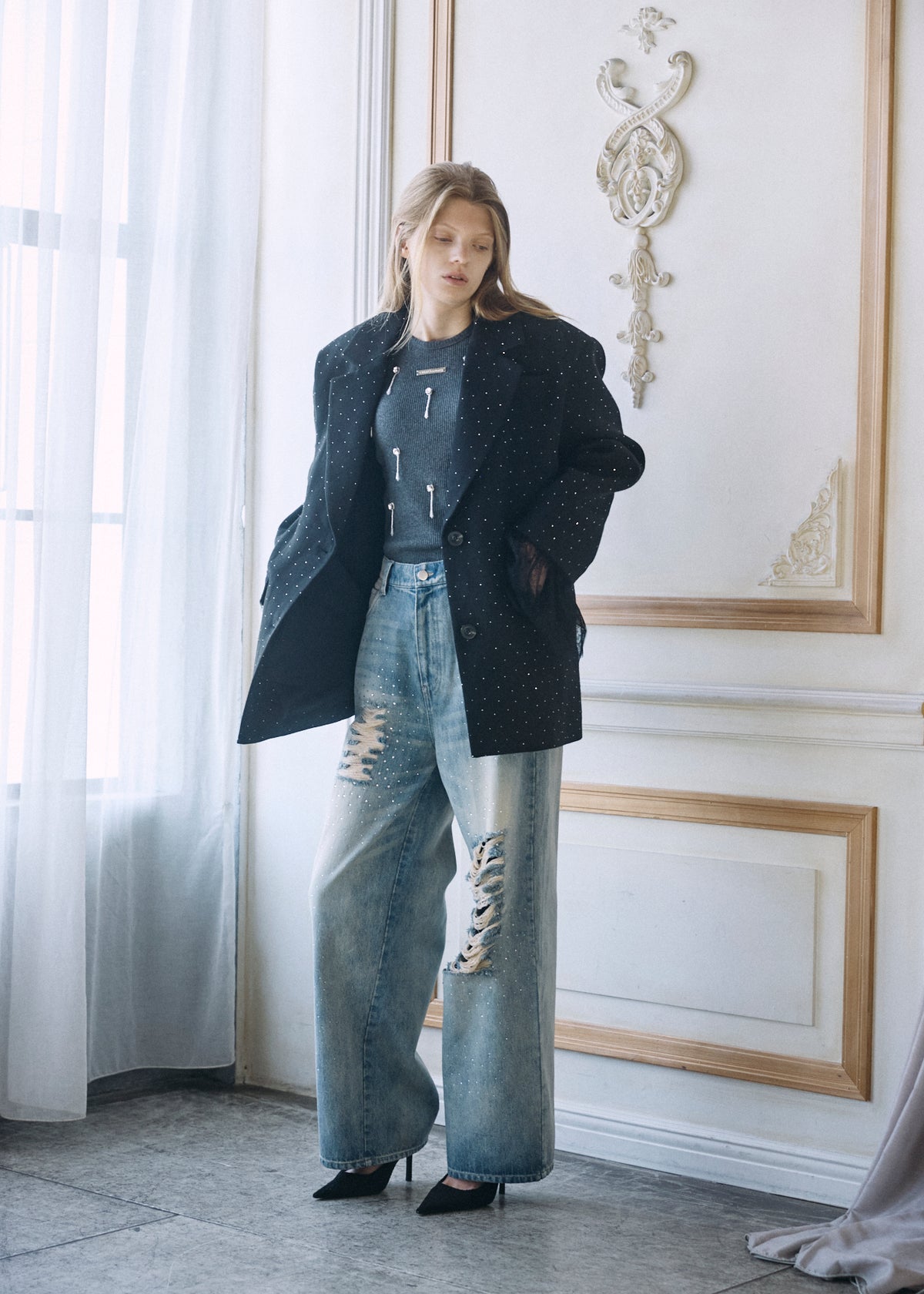 【予約商品】Bijou Damaged Denim