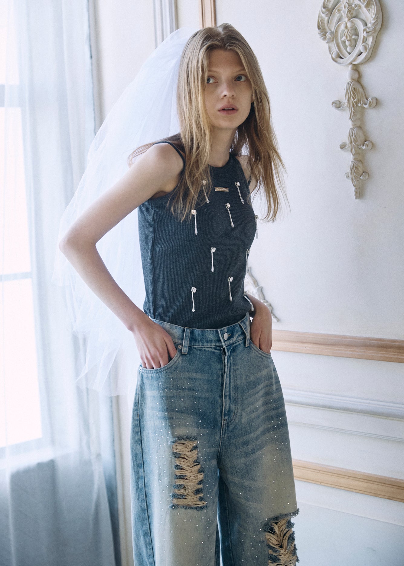 Bijou Double Strap Rib Tank (with Pads)