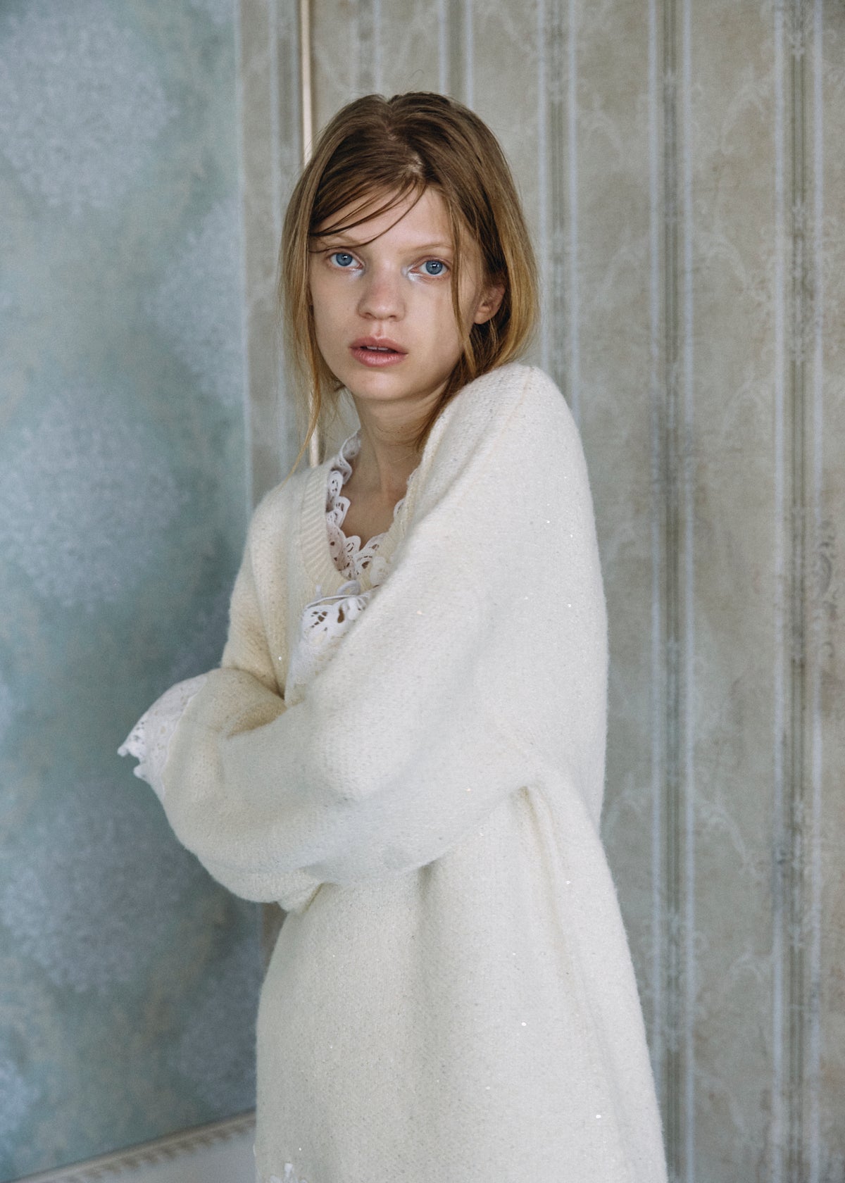 【予約商品】Lace Sparkle Oversized Knit