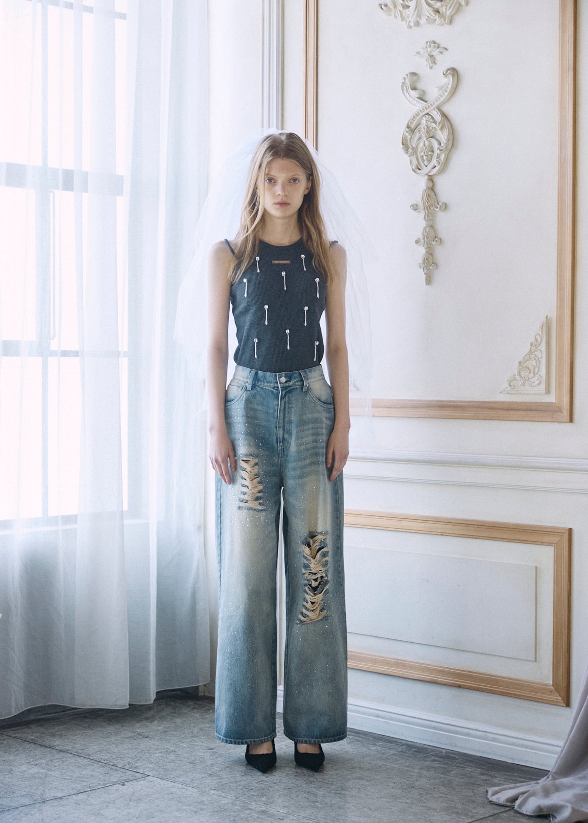 【予約商品】Bijou Damaged Denim