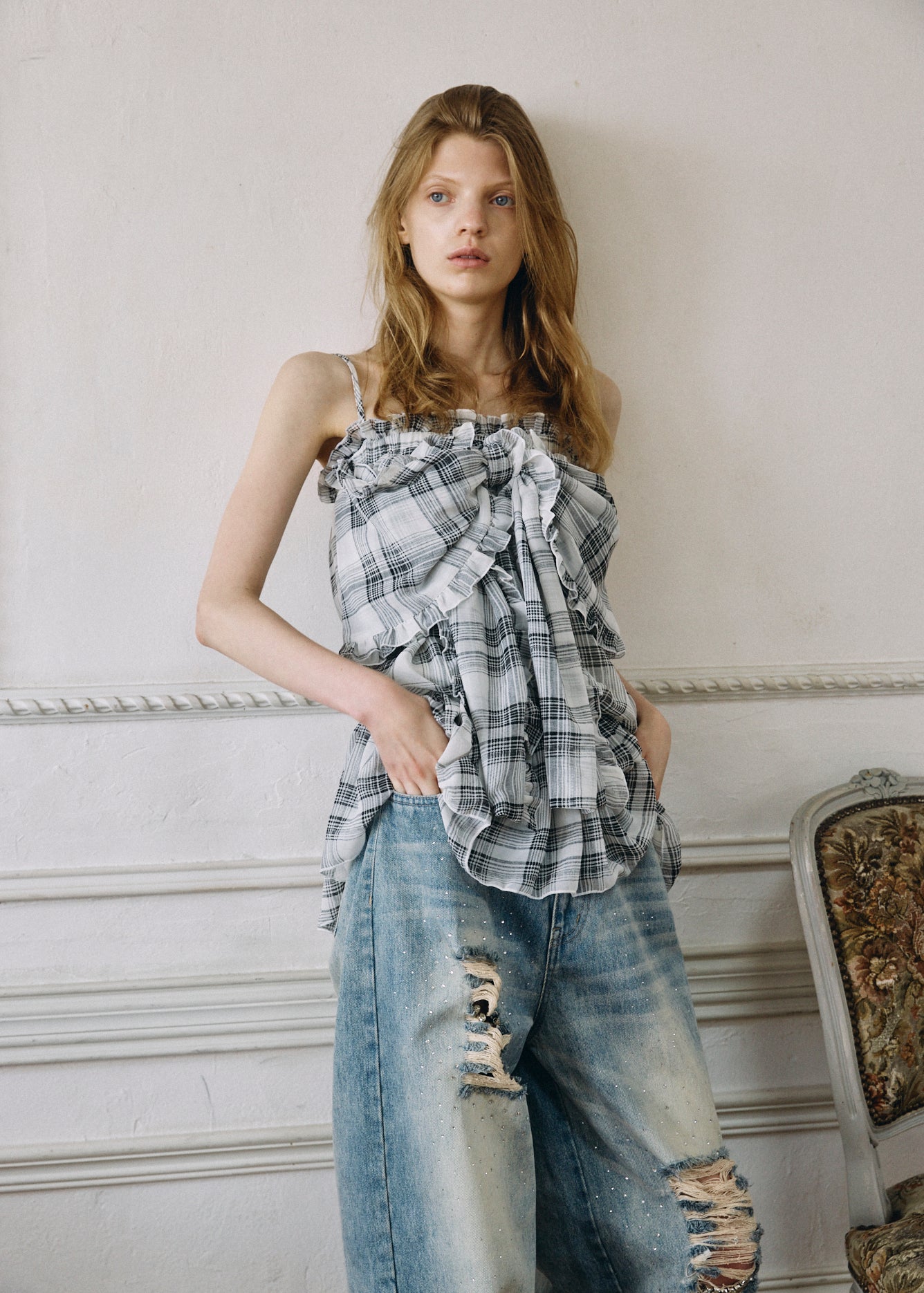 【予約商品】Bijou Damaged Denim