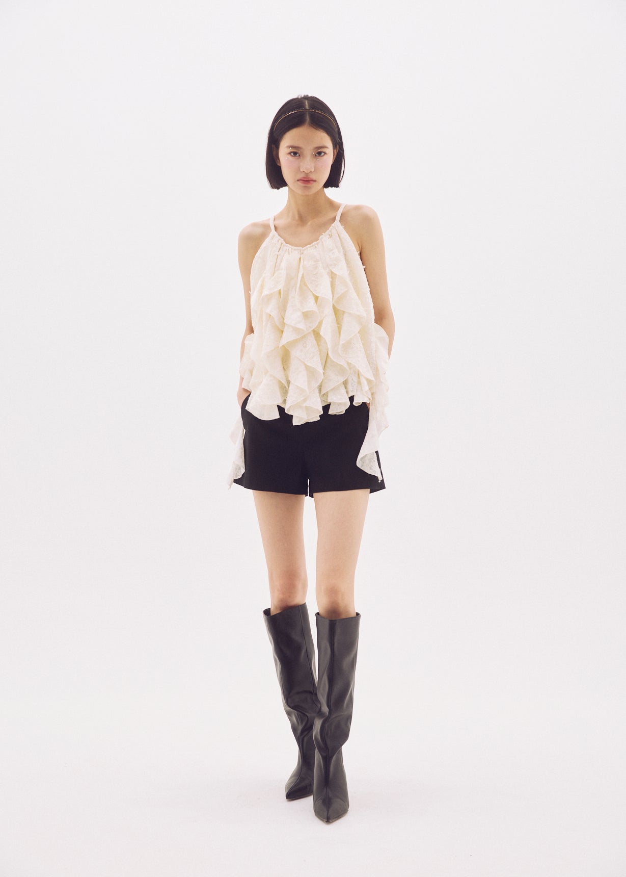 Spangle Lace Ruffle Top