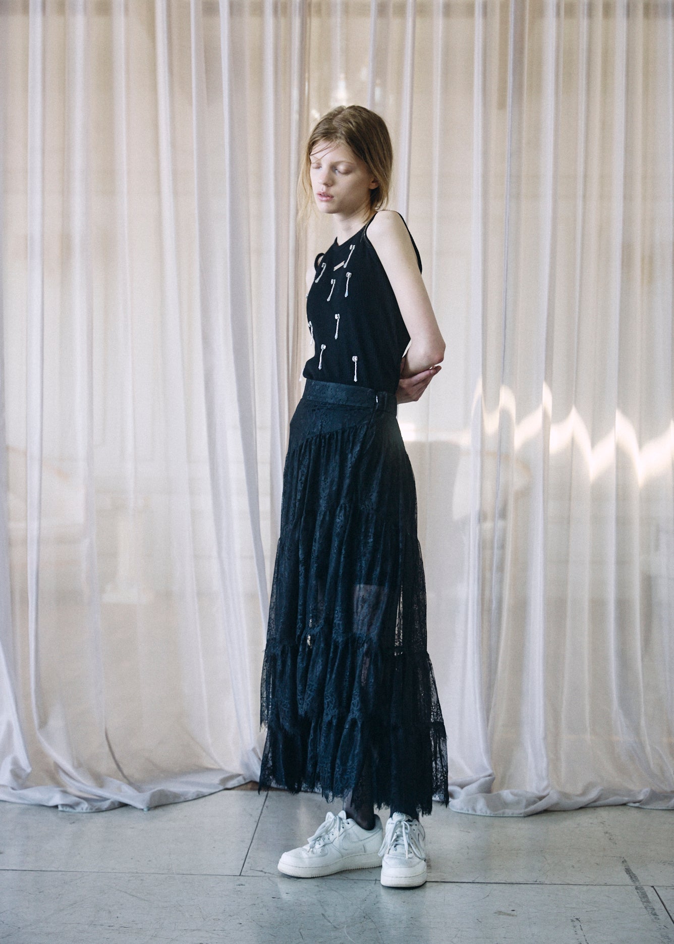 Asymmetric Lace Skirt