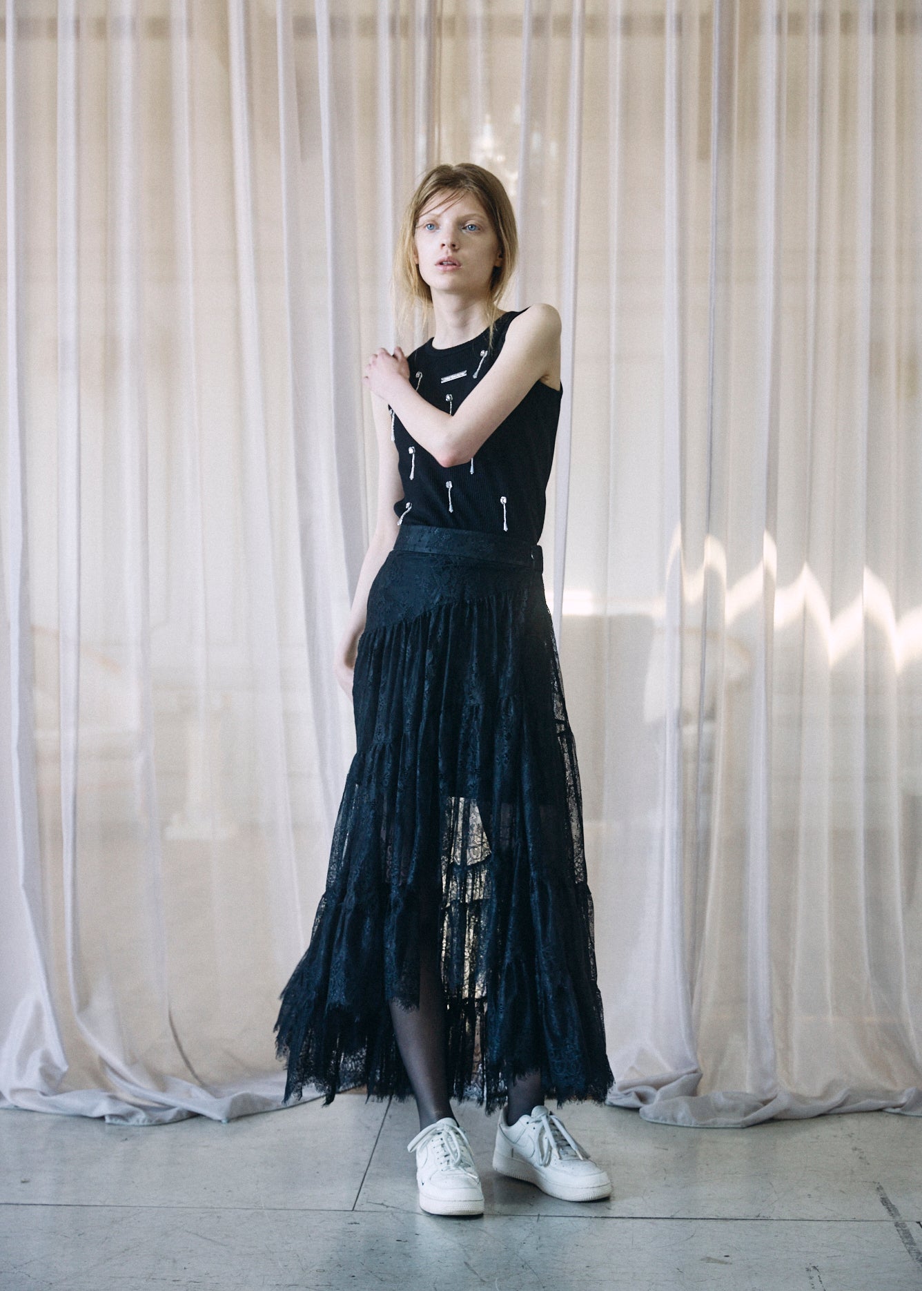 Asymmetric Lace Skirt