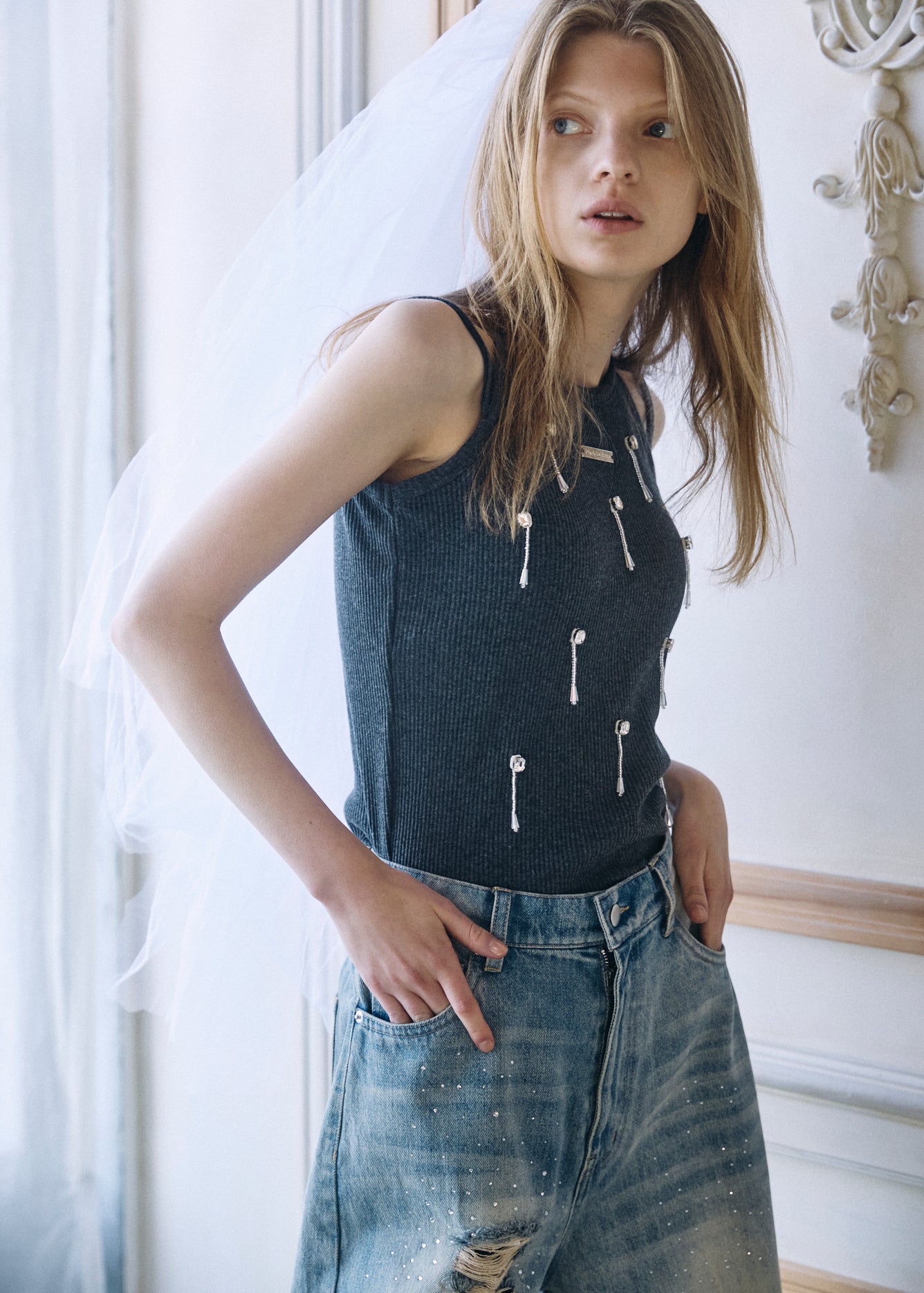 Bijou Double Strap Rib Tank (with Pads)