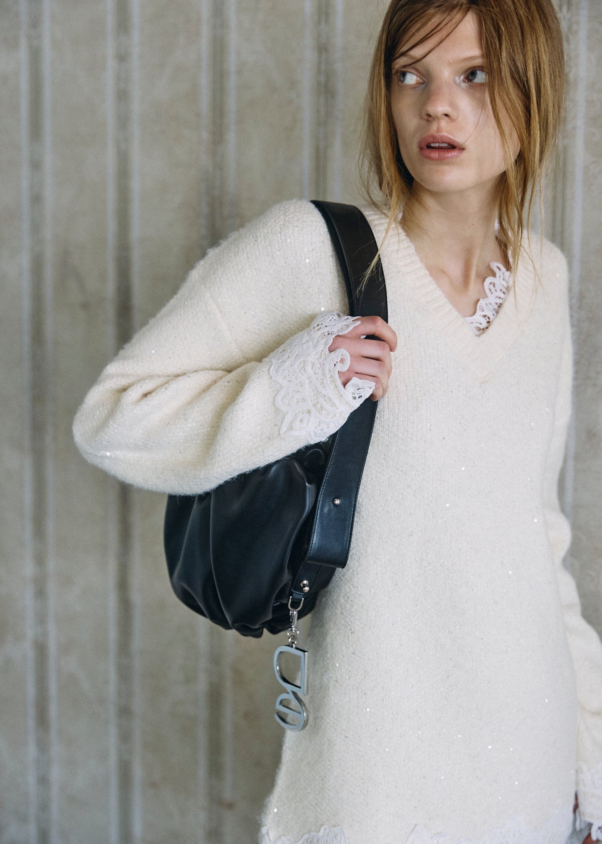 【予約商品】Lace Sparkle Oversized Knit