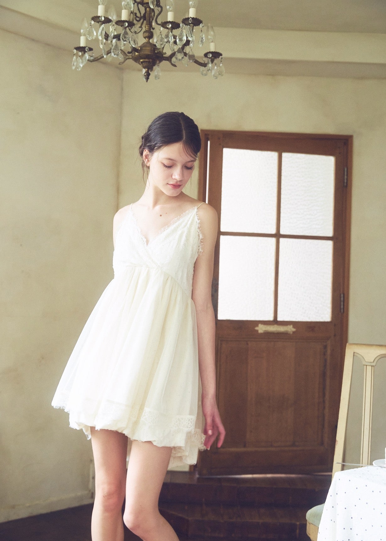 Stone Damage Balloon Dress