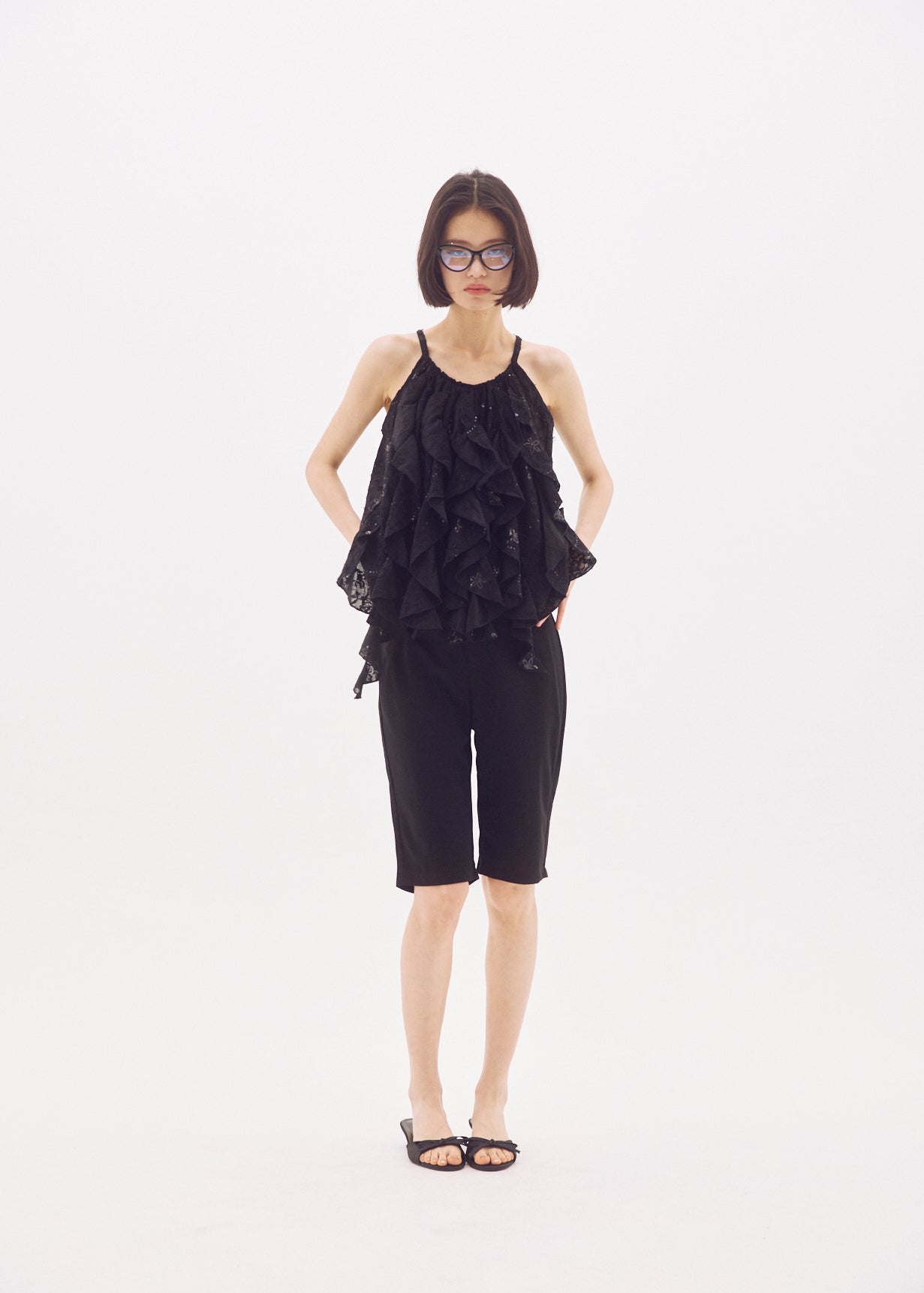 Spangle Lace Ruffle Top