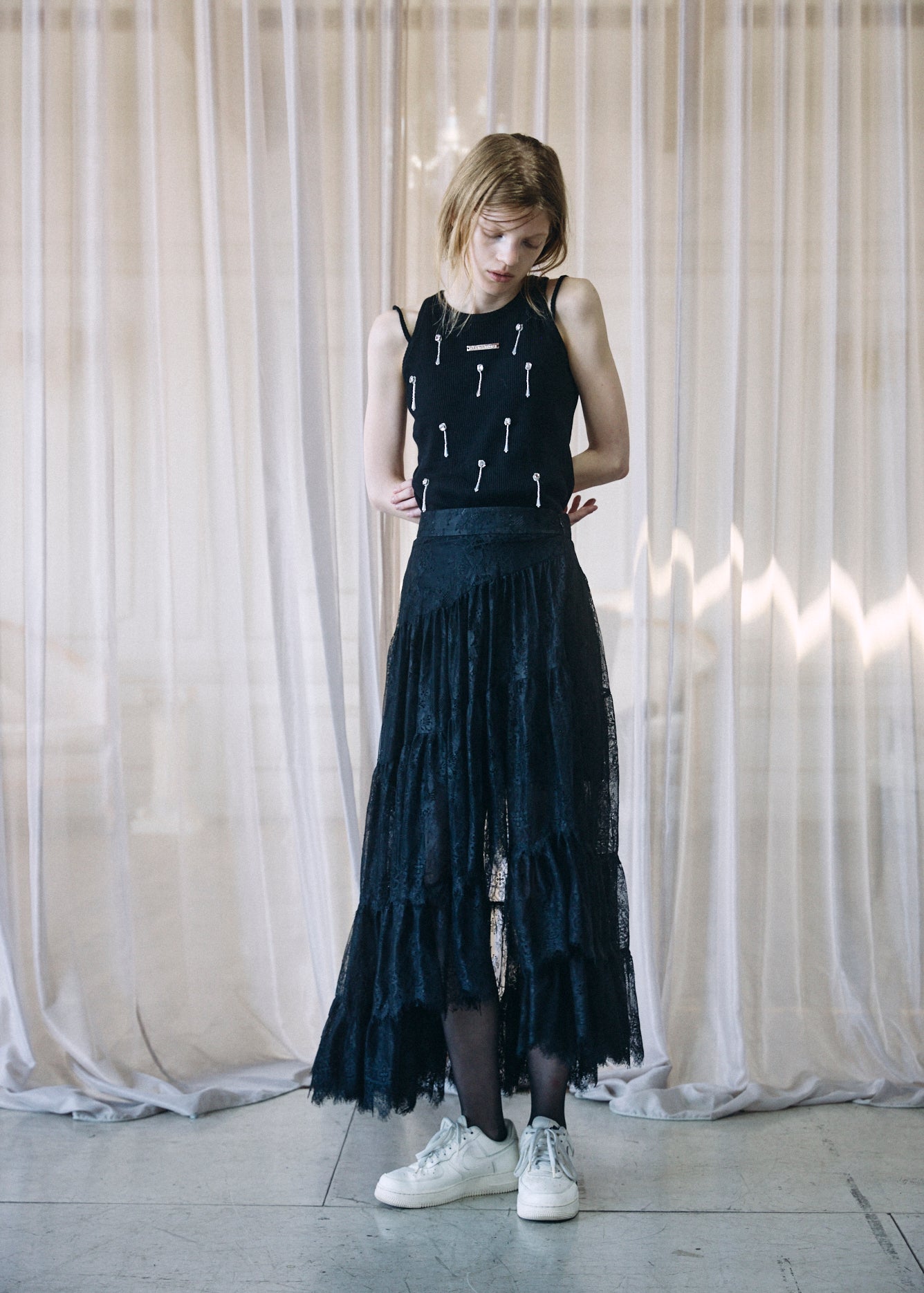 Asymmetric Lace Skirt