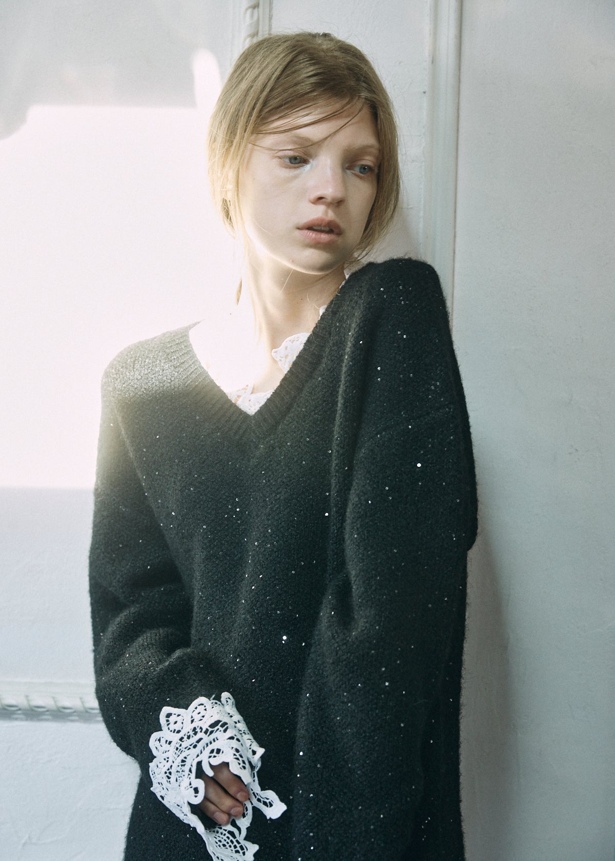 【予約商品】Lace Sparkle Oversized Knit