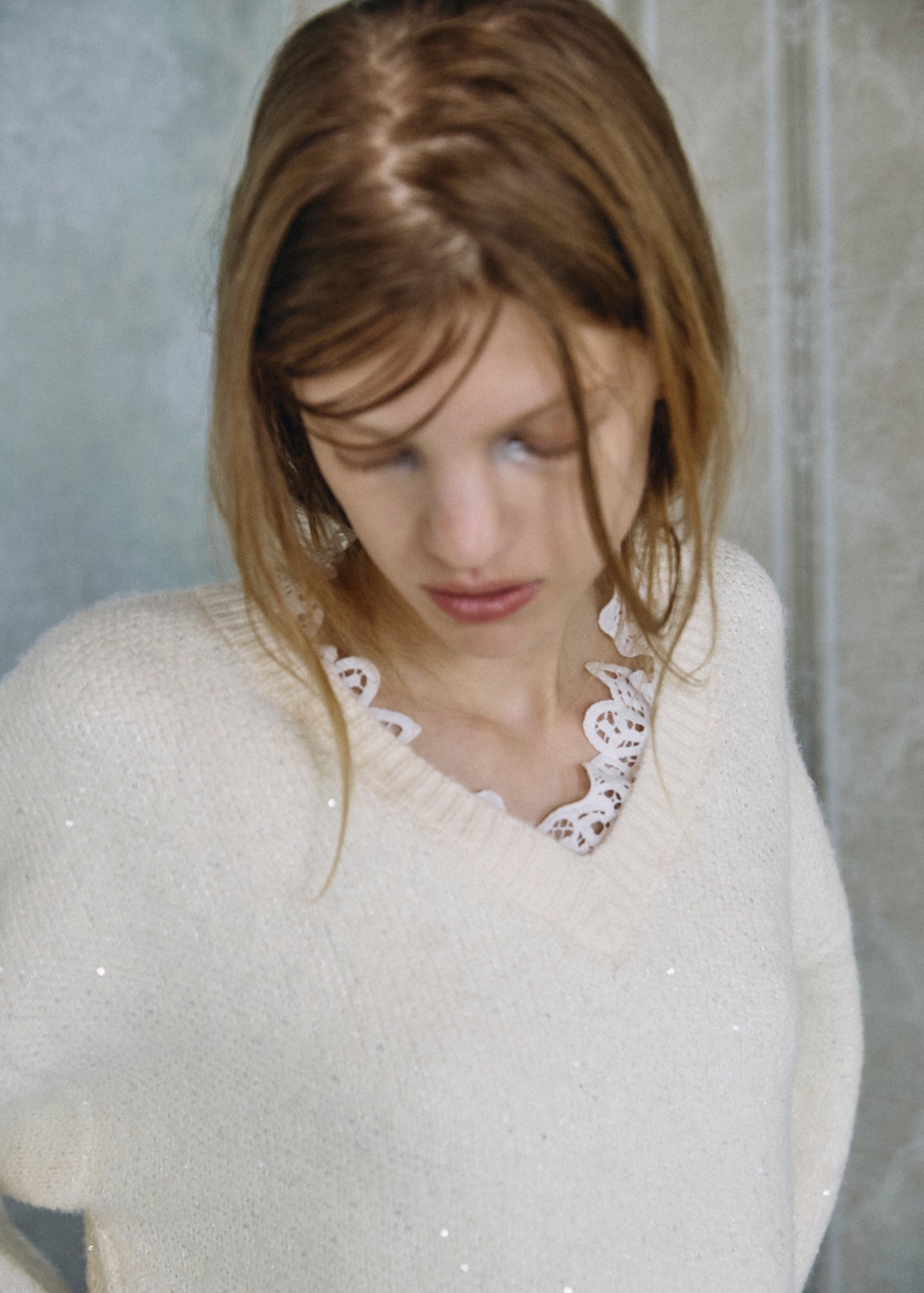 【予約商品】Lace Sparkle Oversized Knit