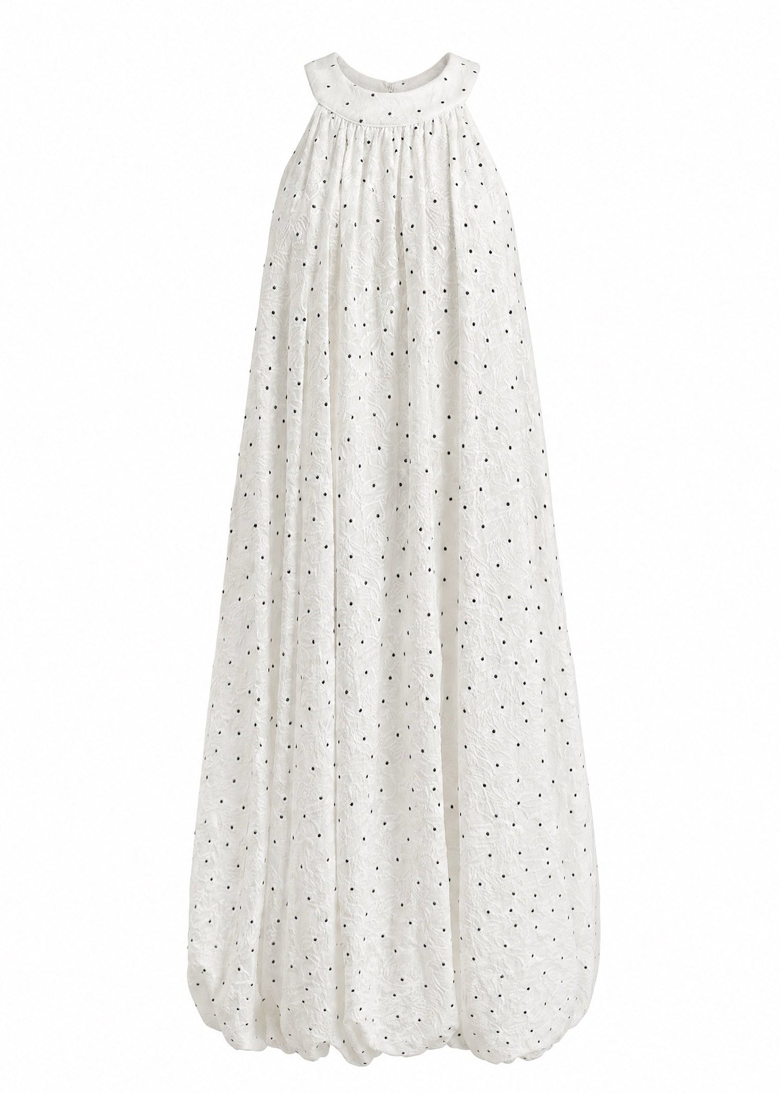 Dotted Jacquard Balloon Dress