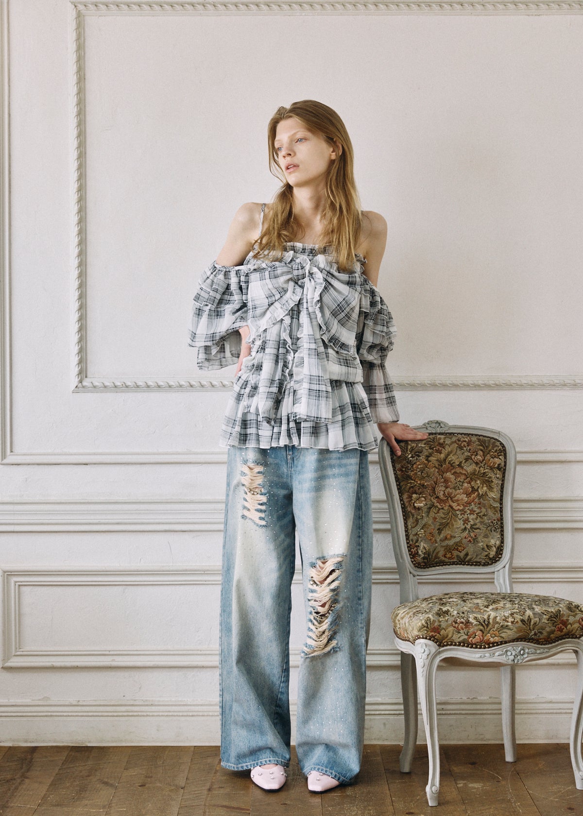 【予約商品】Bijou Damaged Denim