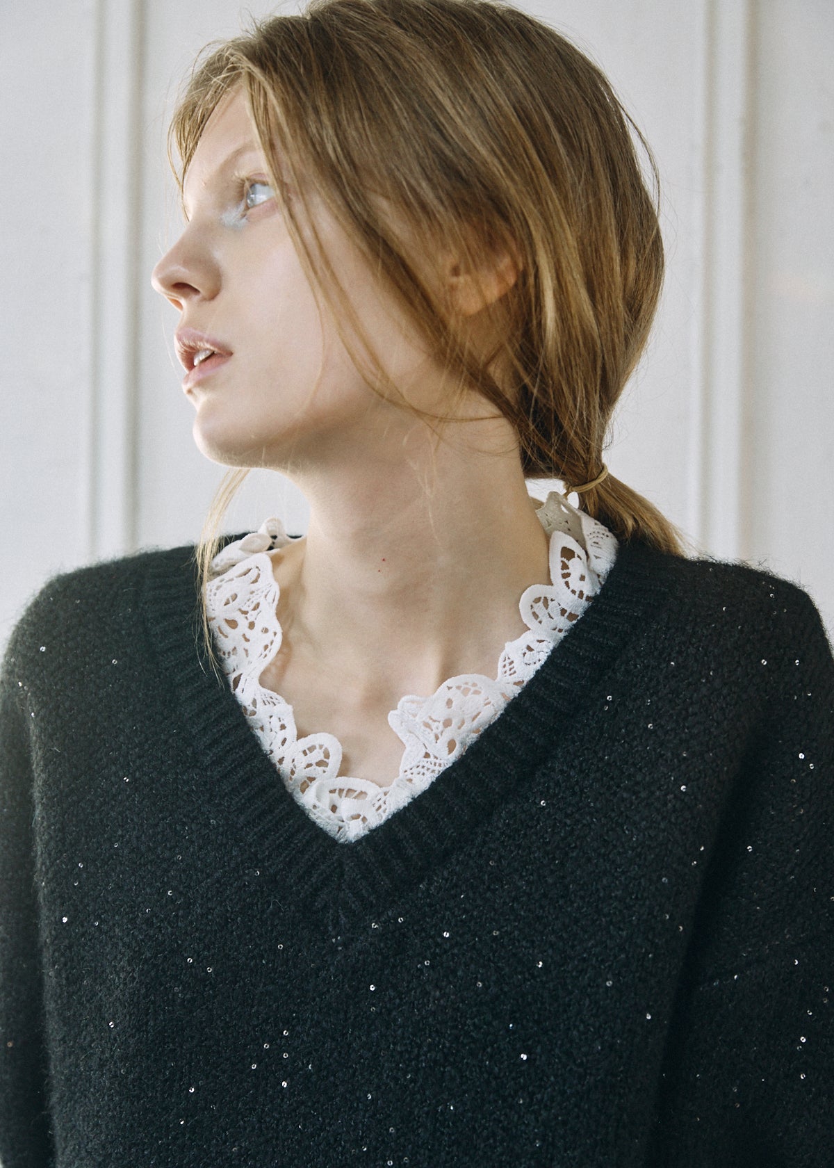 【予約商品】Lace Sparkle Oversized Knit