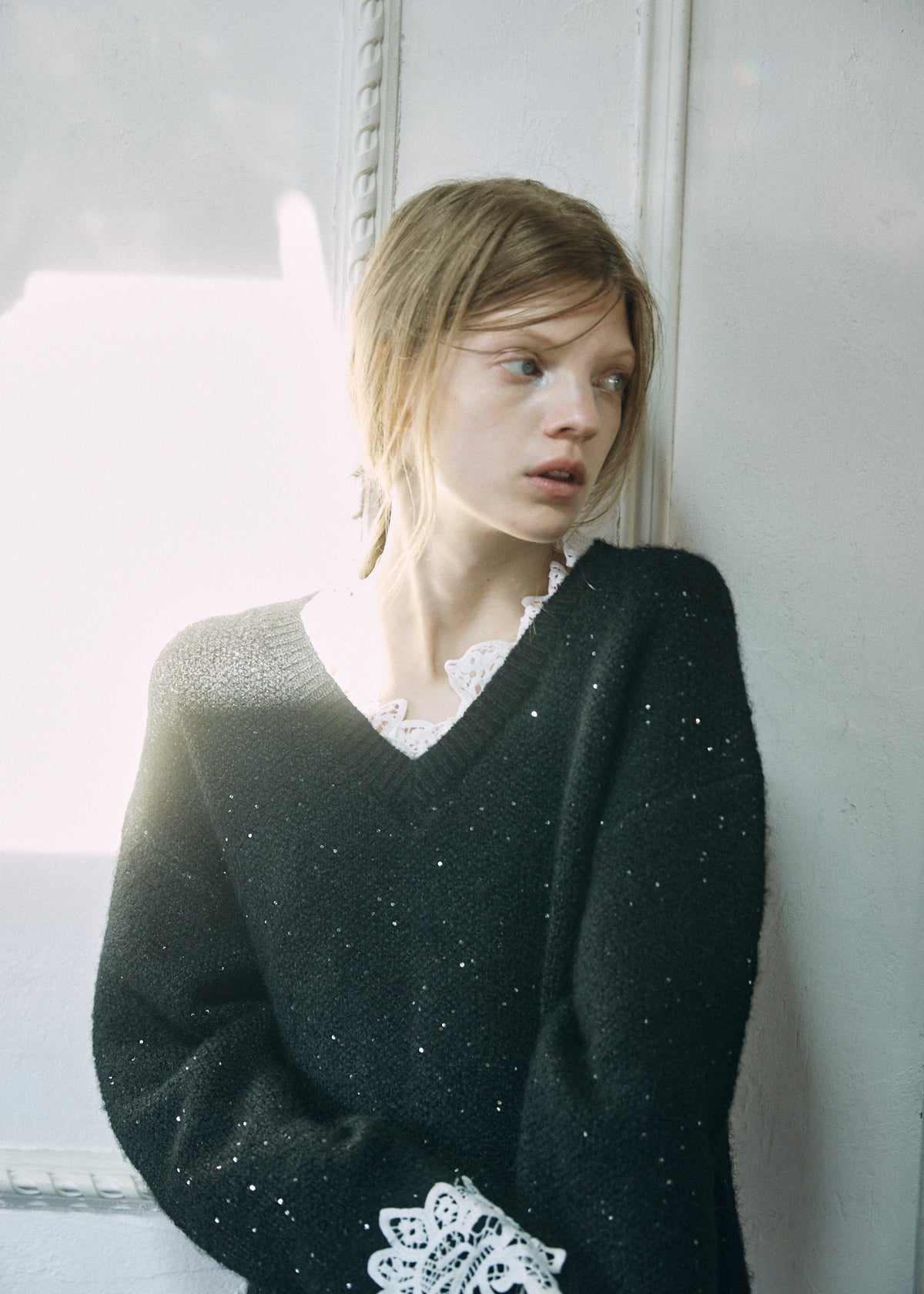 【予約商品】Lace Sparkle Oversized Knit
