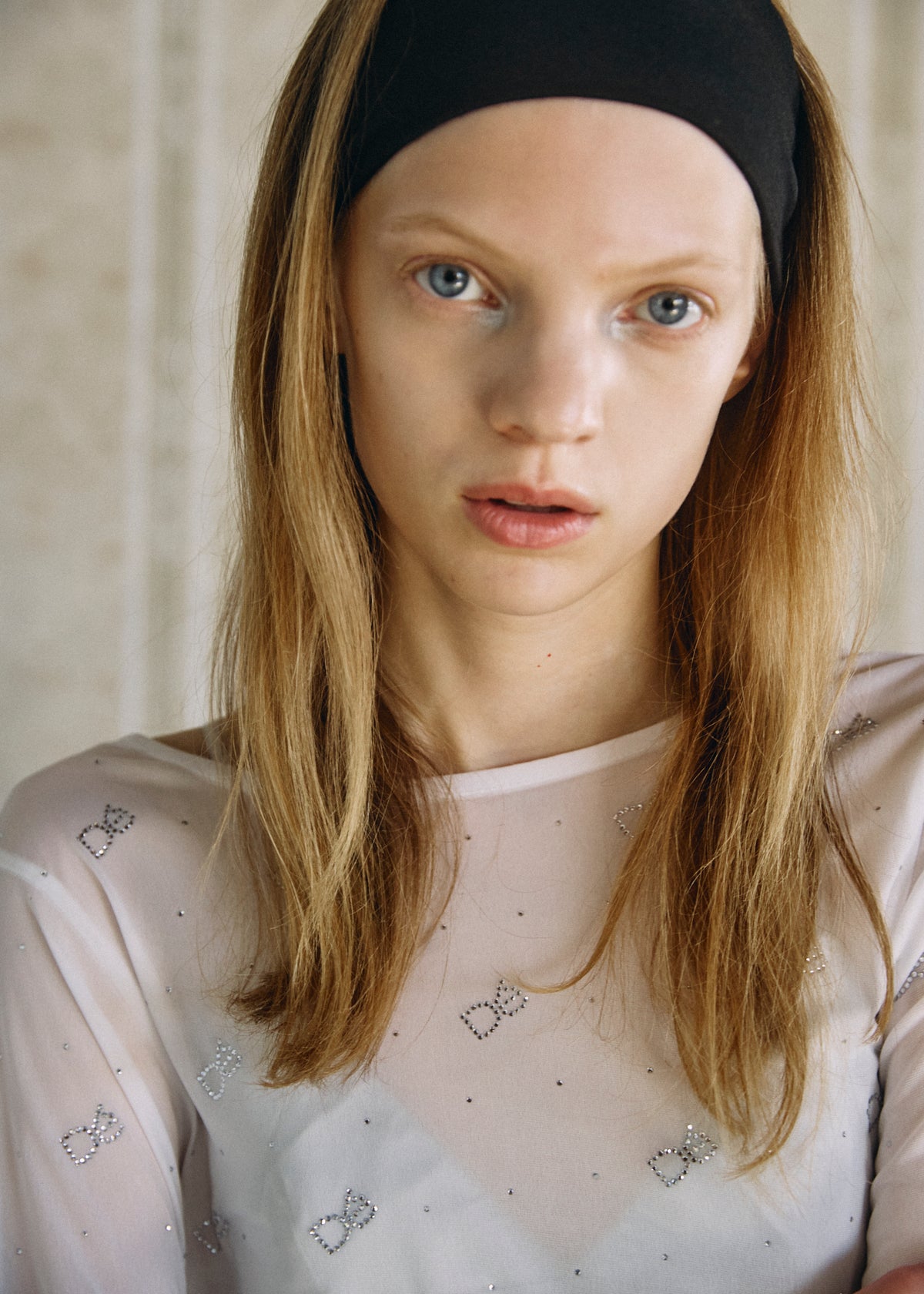 【予約商品】Crystal Logo Sheer Top