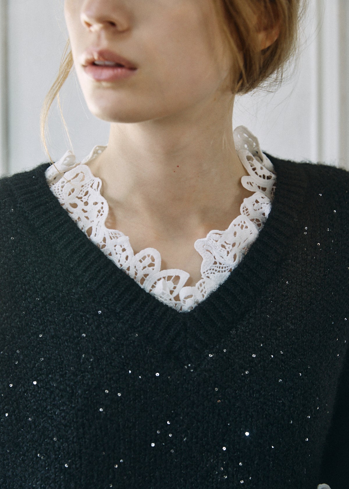 【予約商品】Lace Sparkle Oversized Knit