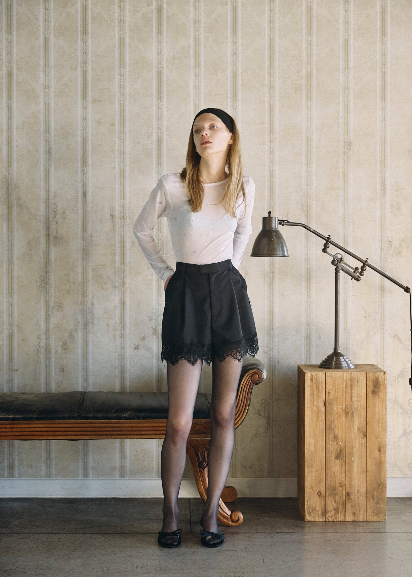 【予約商品】Crystal Logo Sheer Top