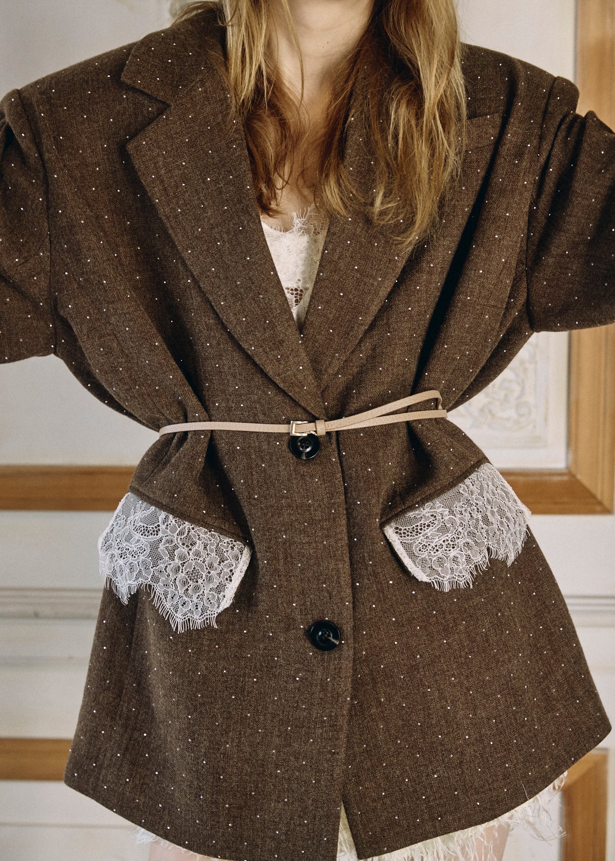 【予約商品】2WAY Bijou Lace Jacket
