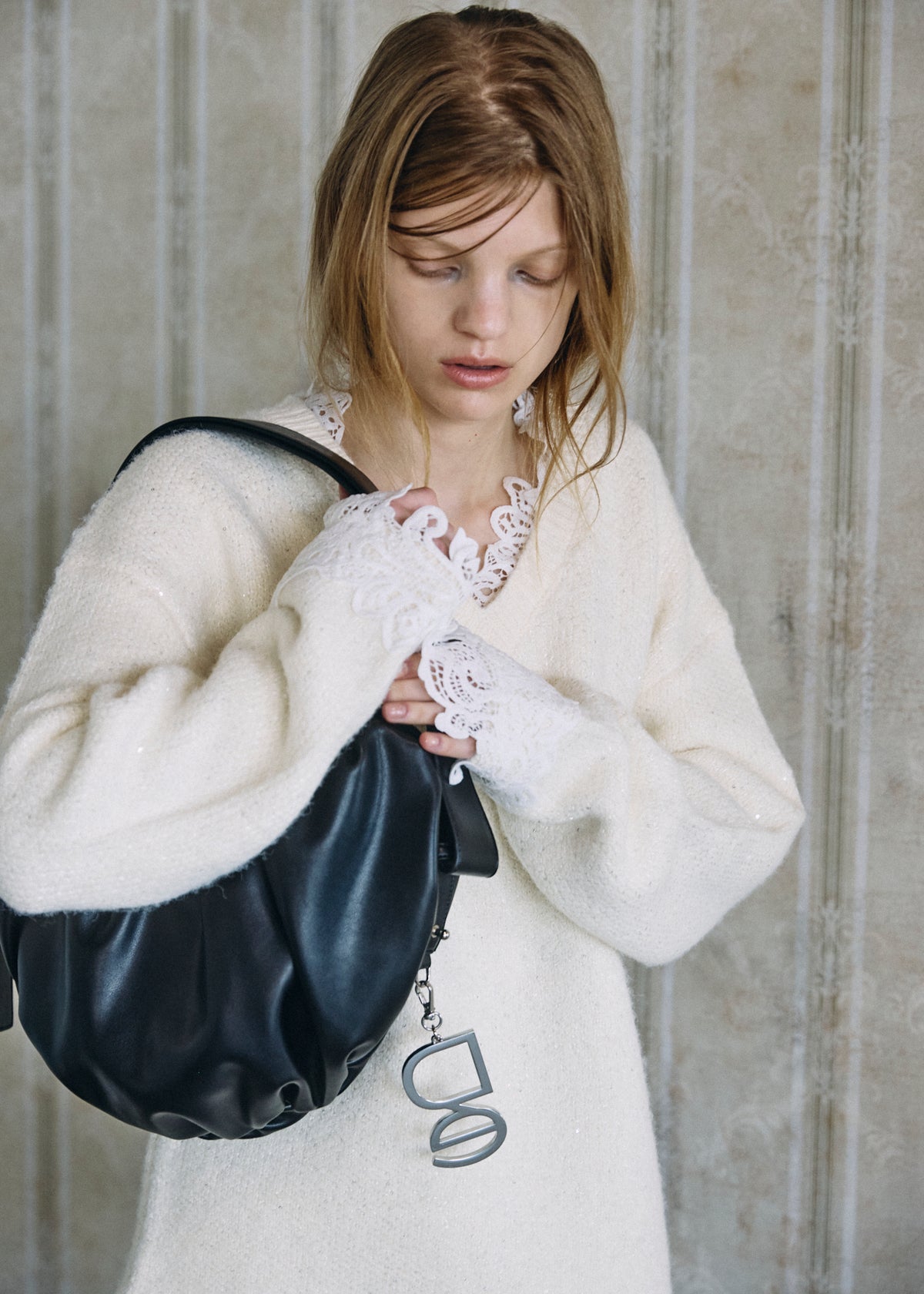 【予約商品】Lace Sparkle Oversized Knit