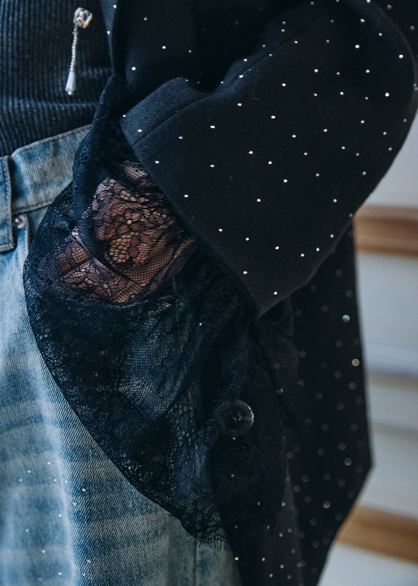 【予約商品】2WAY Bijou Lace Jacket