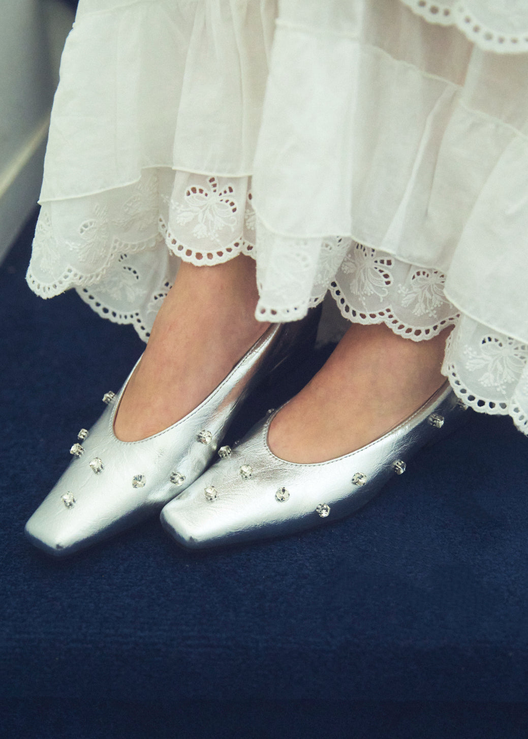 Square Toe Bijou Pumps