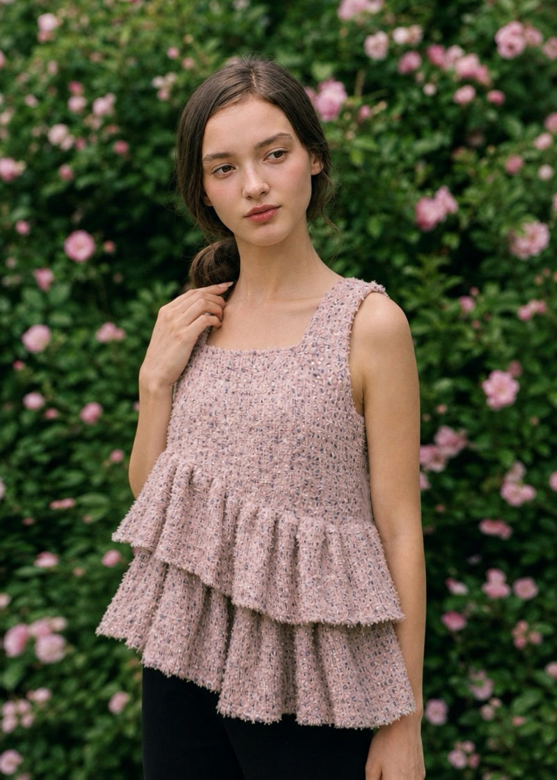 Fancy Tweed Frill Top【予約商品】