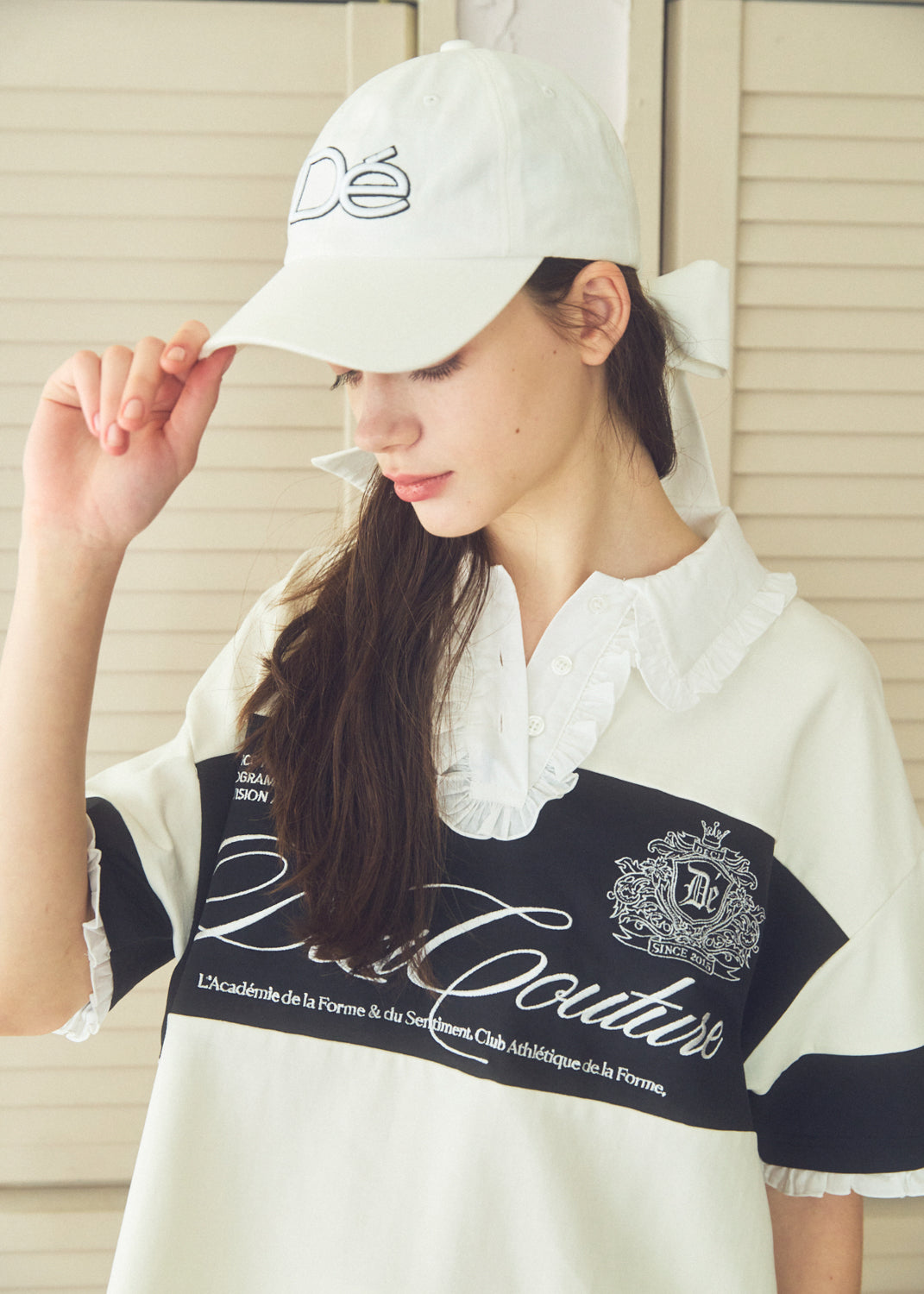 Logo Embroidery Two-Tone Rugby Shirt