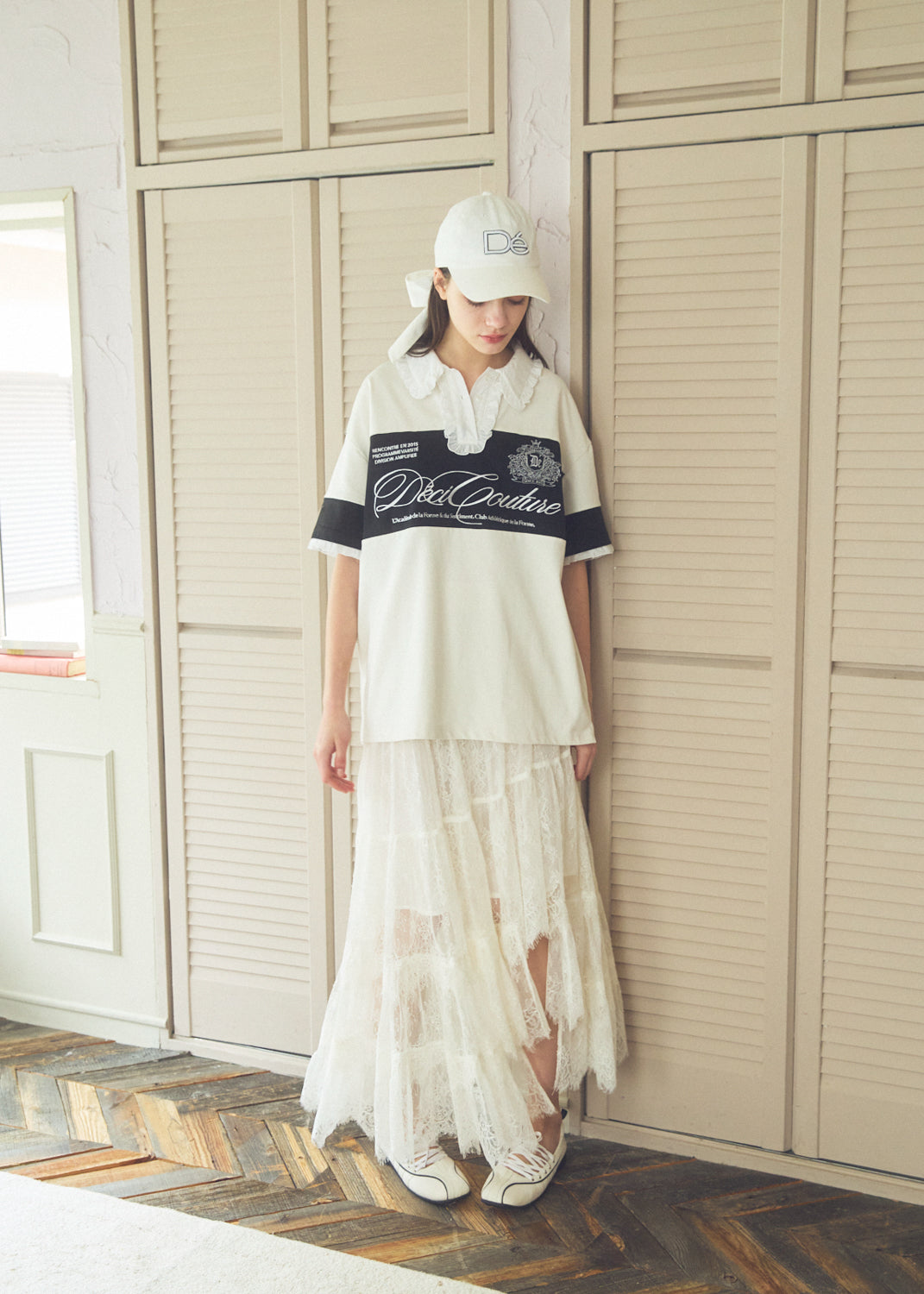 Logo Embroidery Two-Tone Rugby Shirt